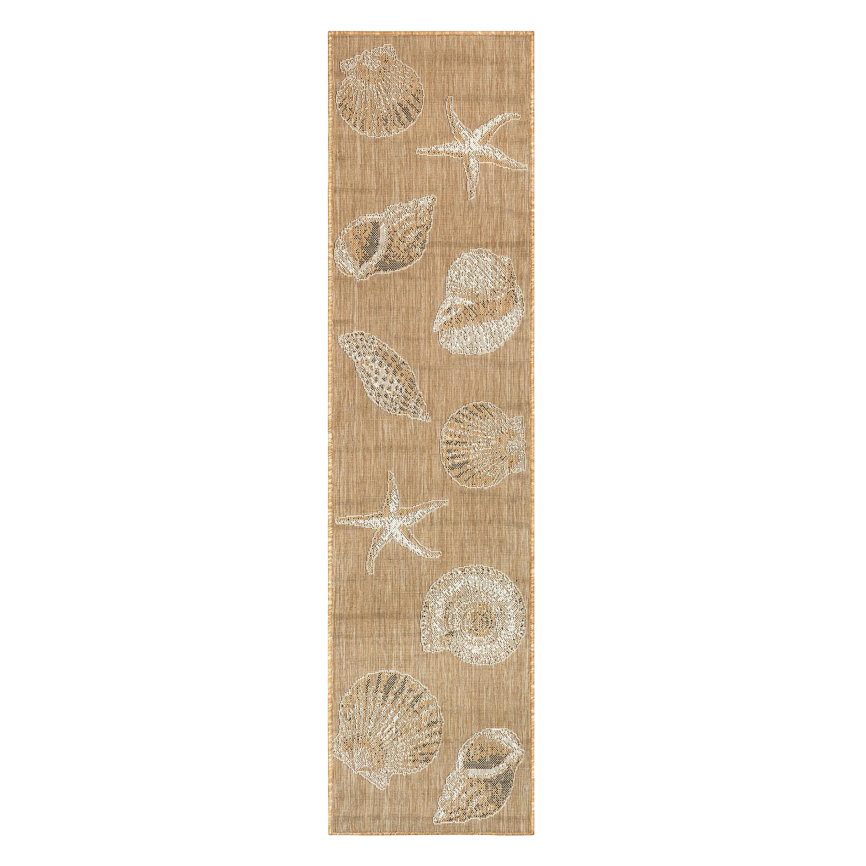 Indoor/Outdoor Textured Shells Polypropylene Runner, 23" x 7'6" - Image 3