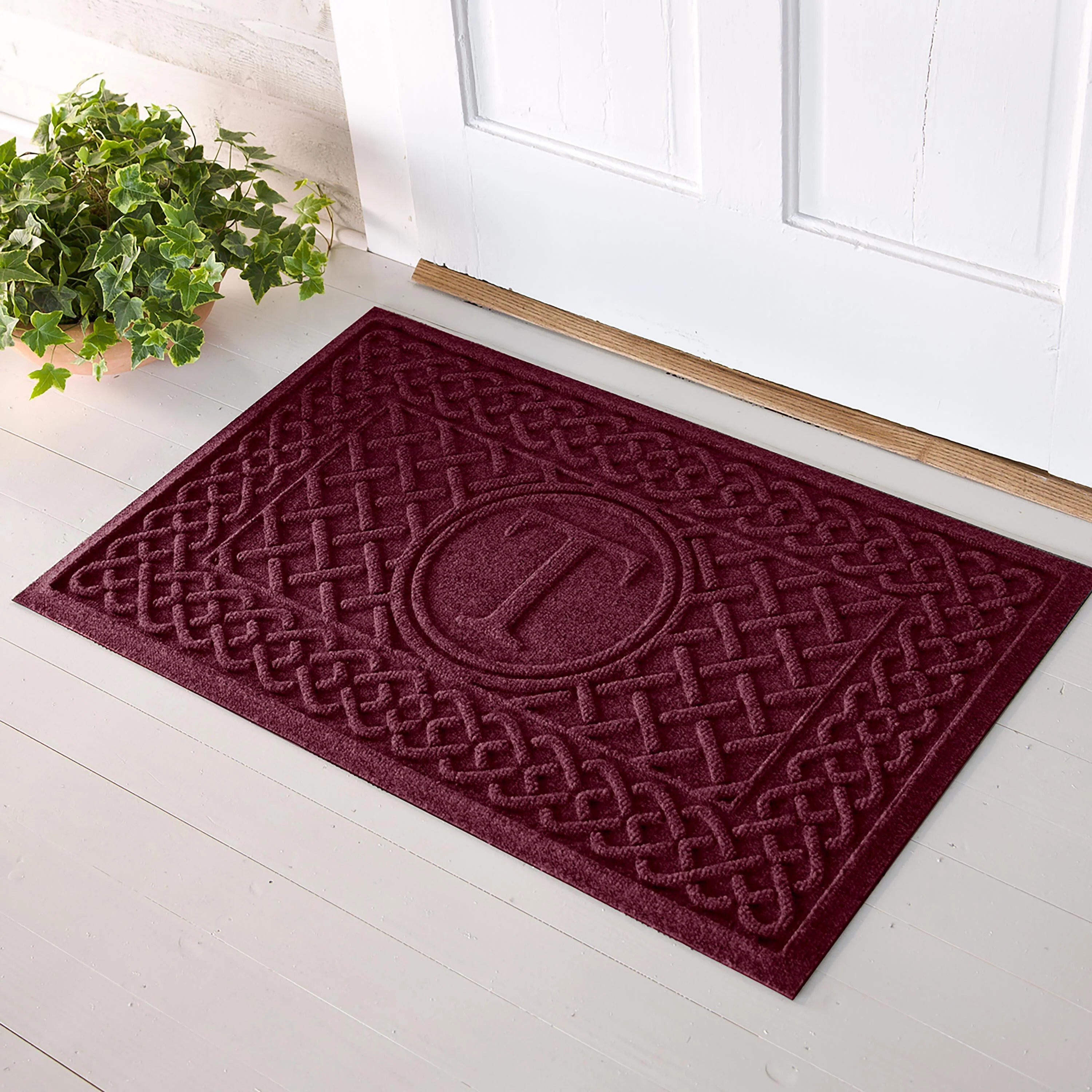 WaterHog® Cable Weave Doormat with Single Initial, 2' x 3'