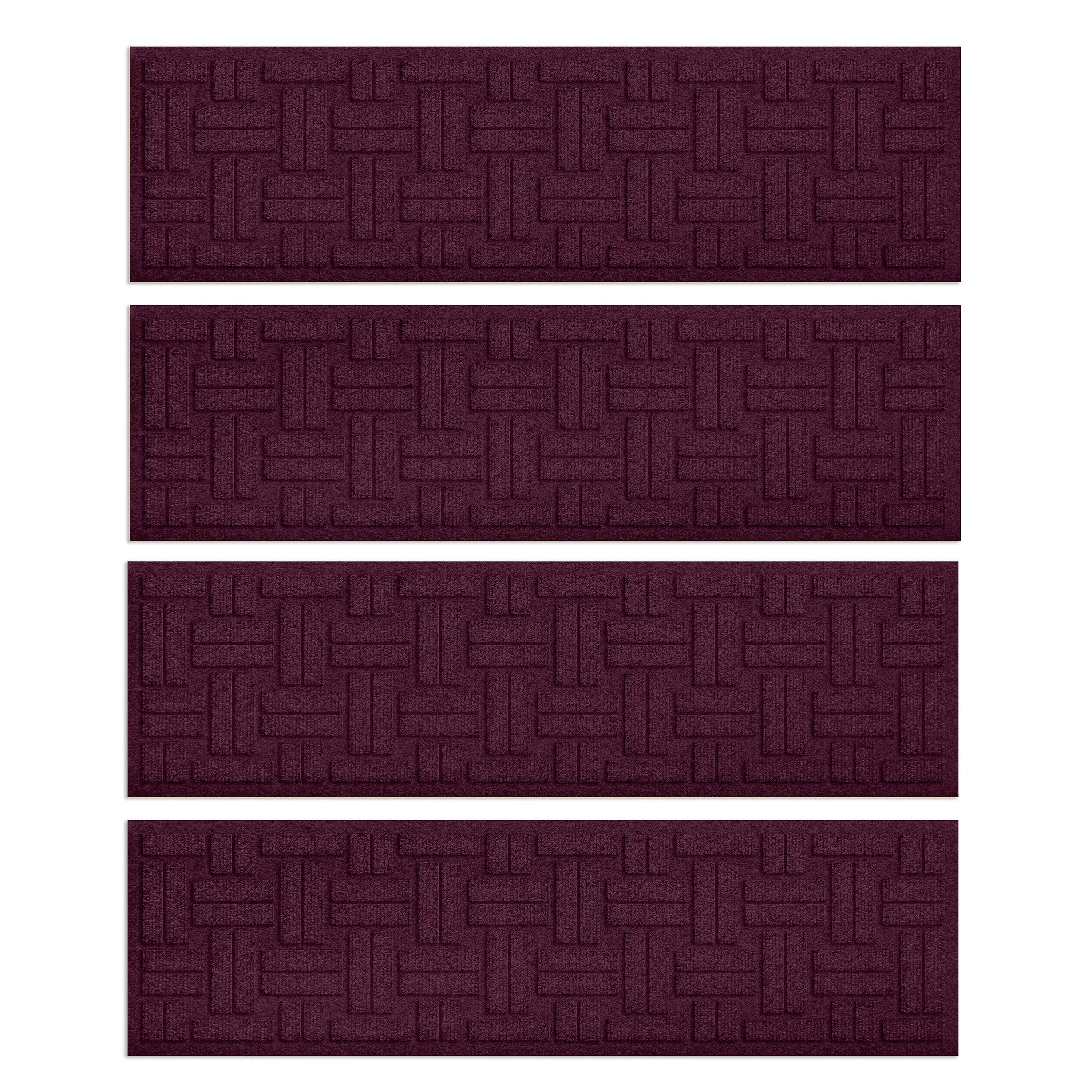WaterHog® Basket Weave Stair Tread Mats, Set of 4