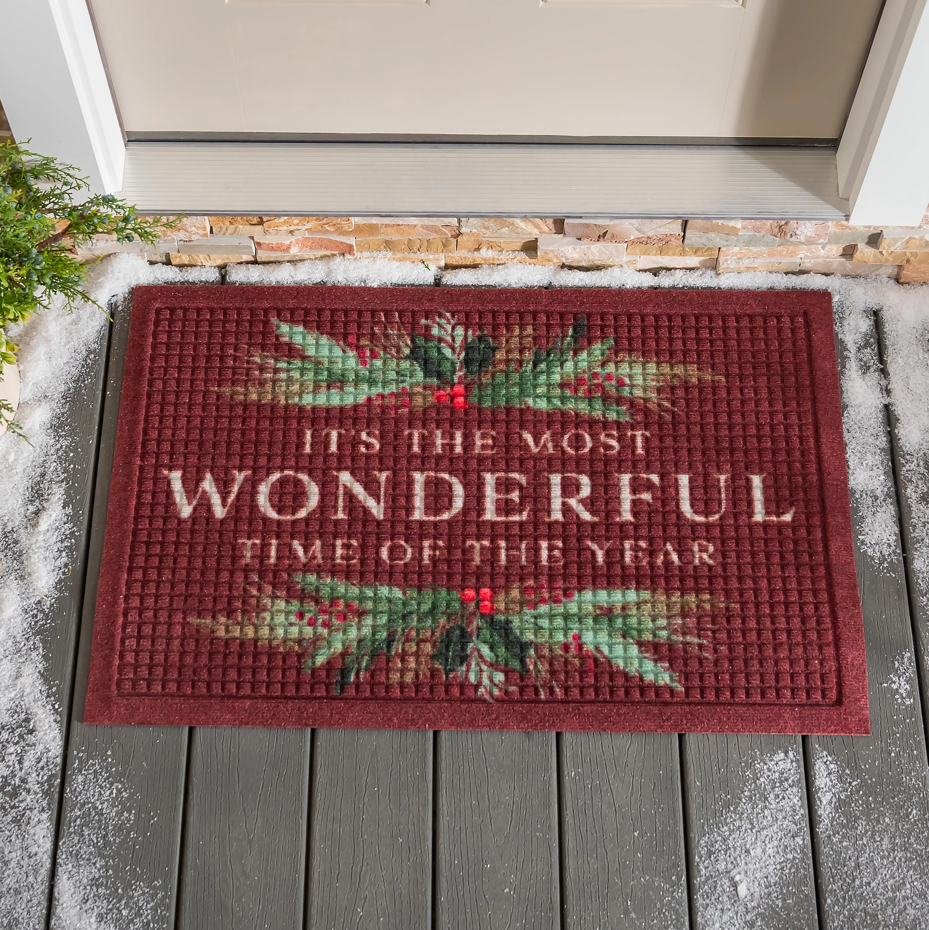 WaterHog® Wonderful Time Holly Indoor/Outdoor Doormat, 2' x 3'