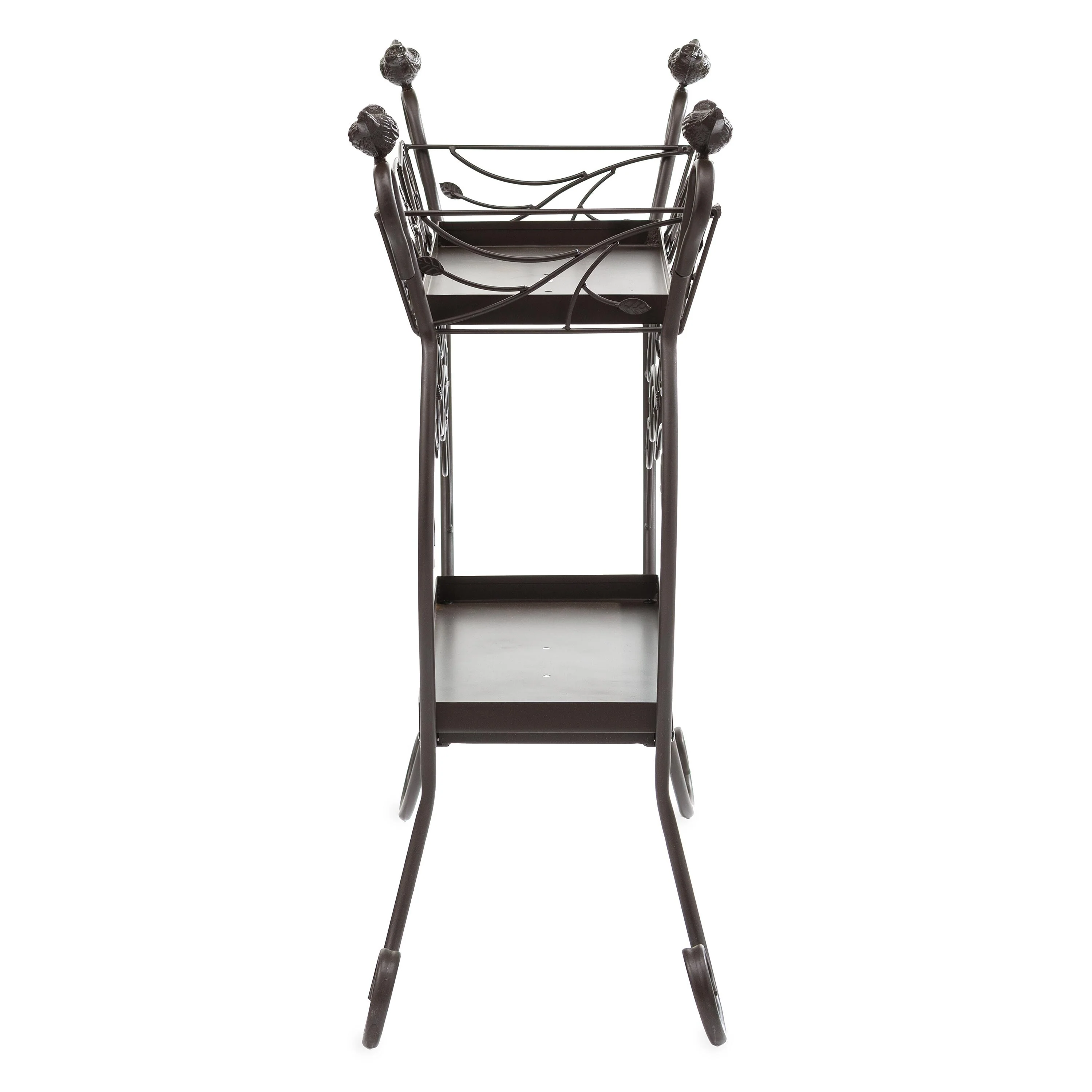 Two-Tiered Cast Iron Plant Stand with Birds - Image 4