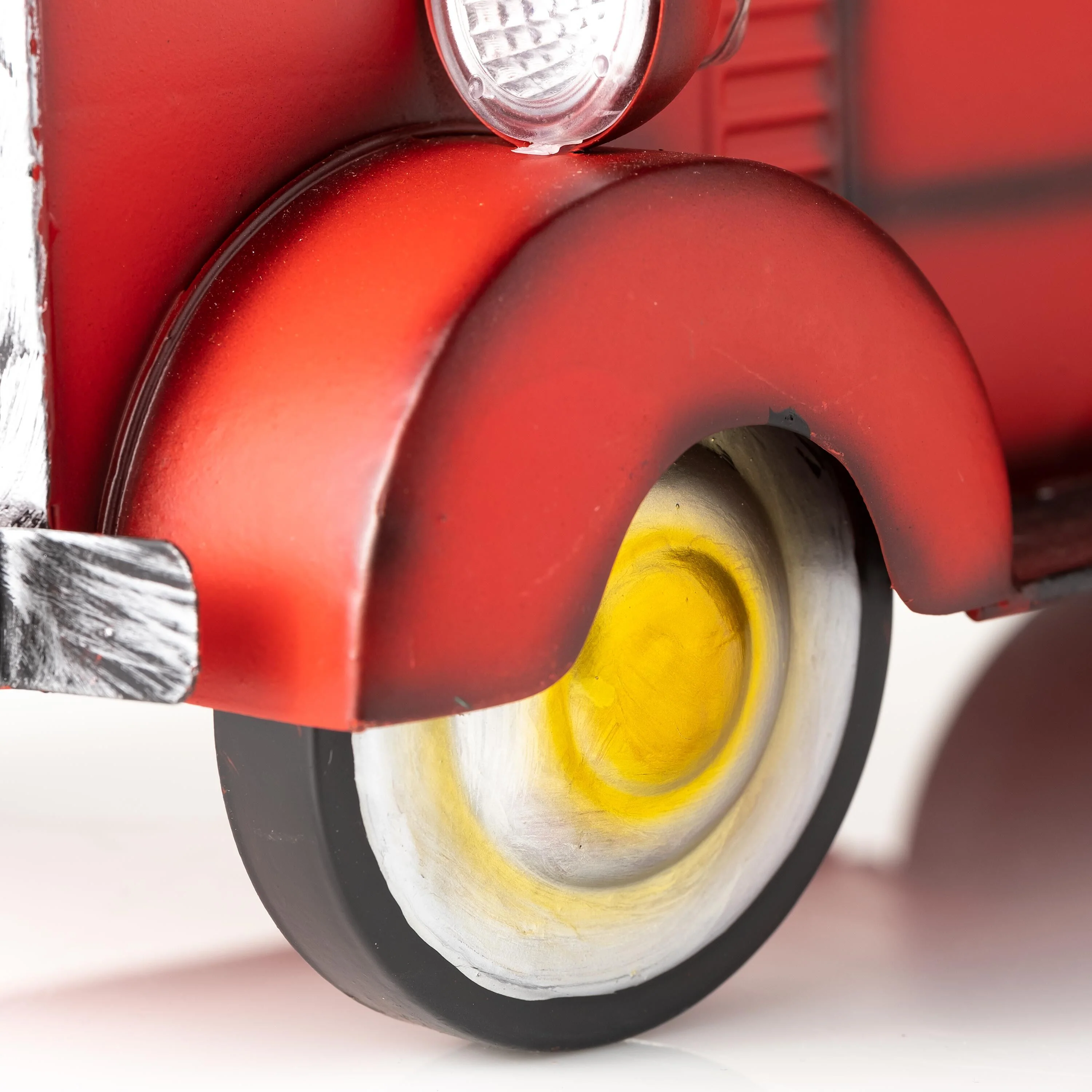 Red Vintage Style Pickup Truck Garden Accent With Solar Headlights - Image 5