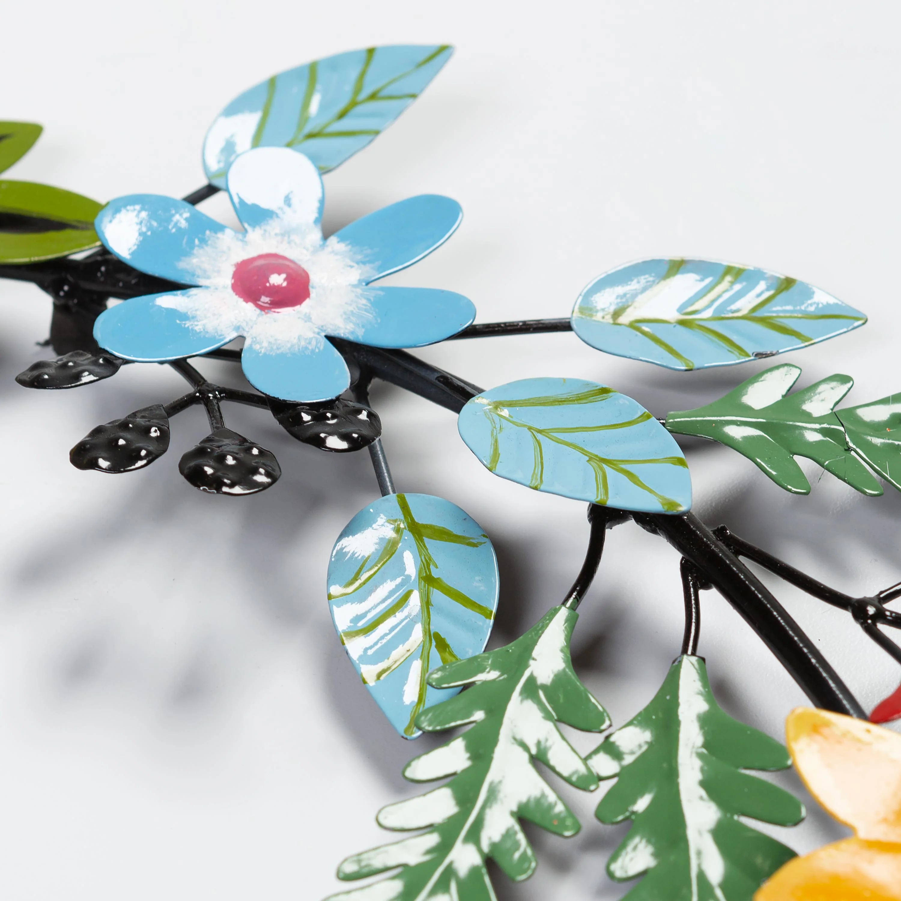 Indoor/Outdoor Floral and Berry Metal Wreath - Image 2