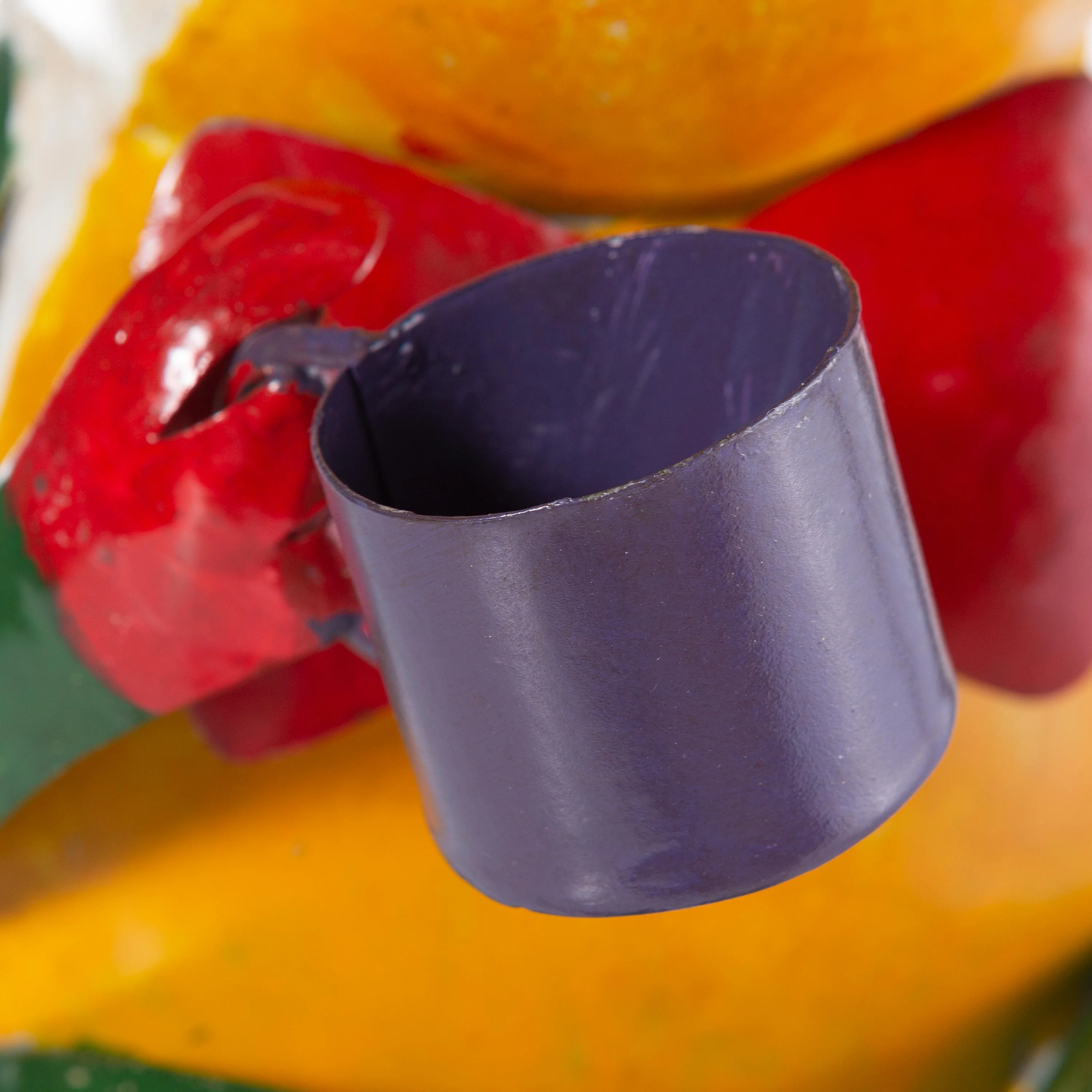 Sitting Frog with Coffee Cup Metal Garden Statue - Image 3
