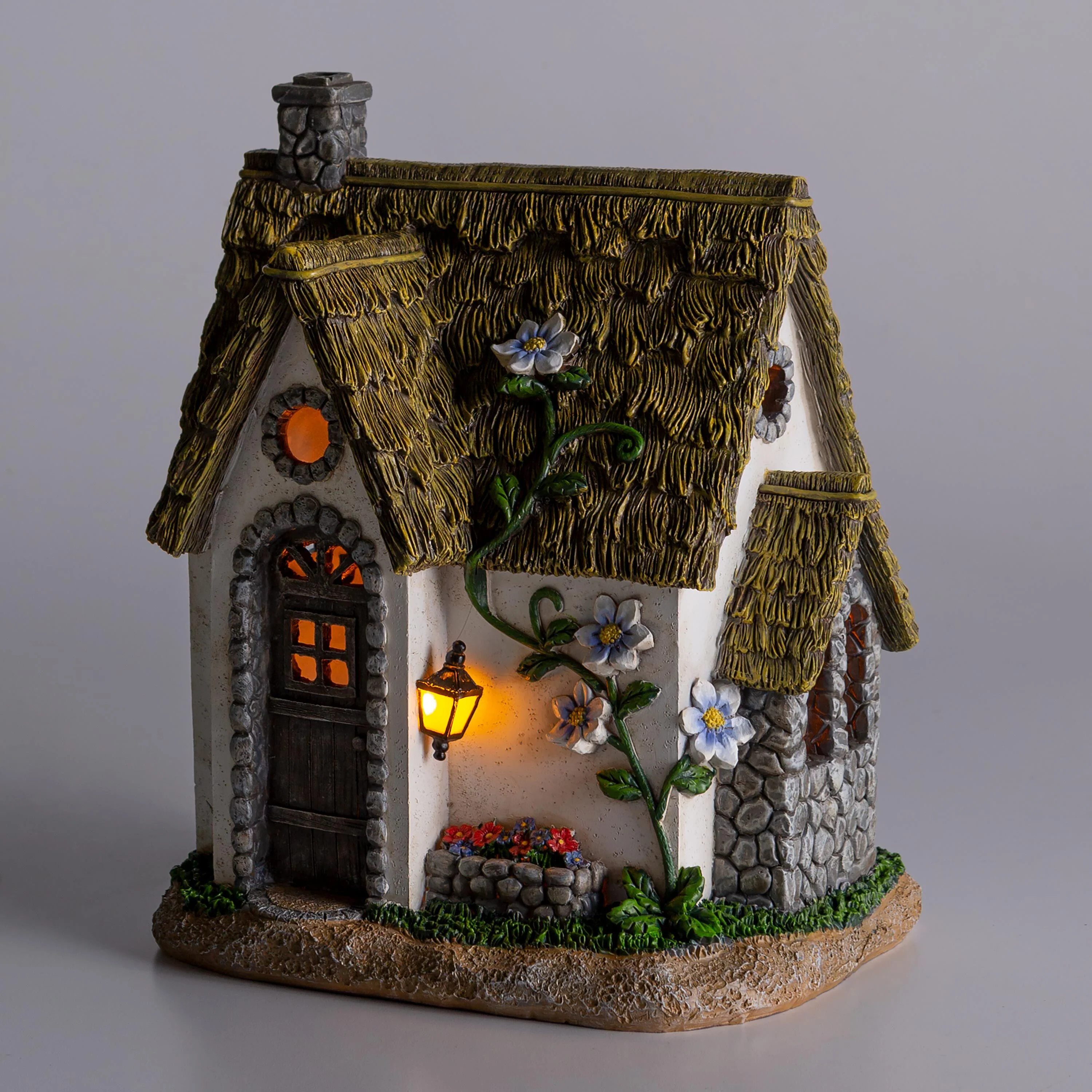Miniature Fairy Garden Solar English Stone Cottage - Image 7
