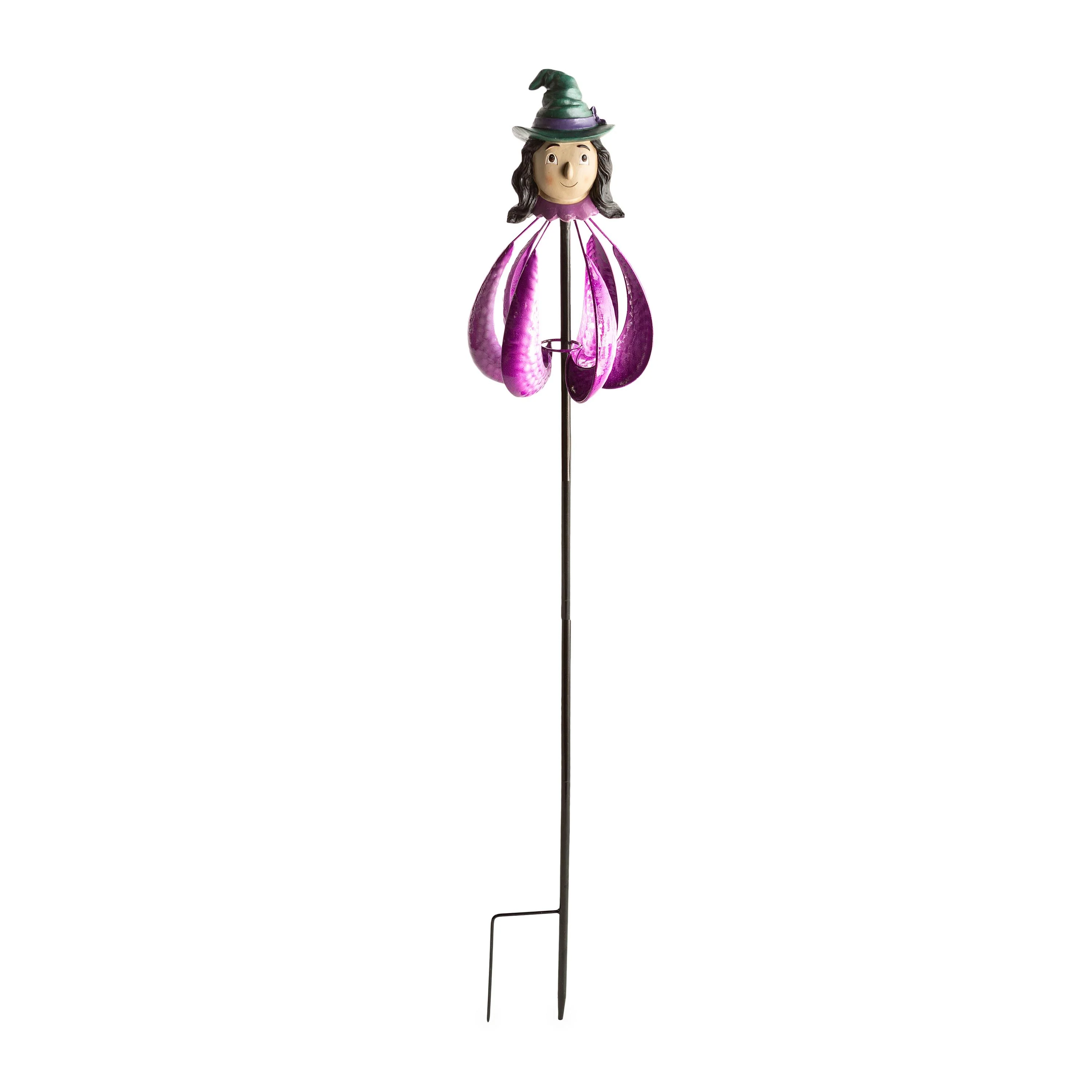 Halloween Witch Metal Garden Wind Spinner - Image 3