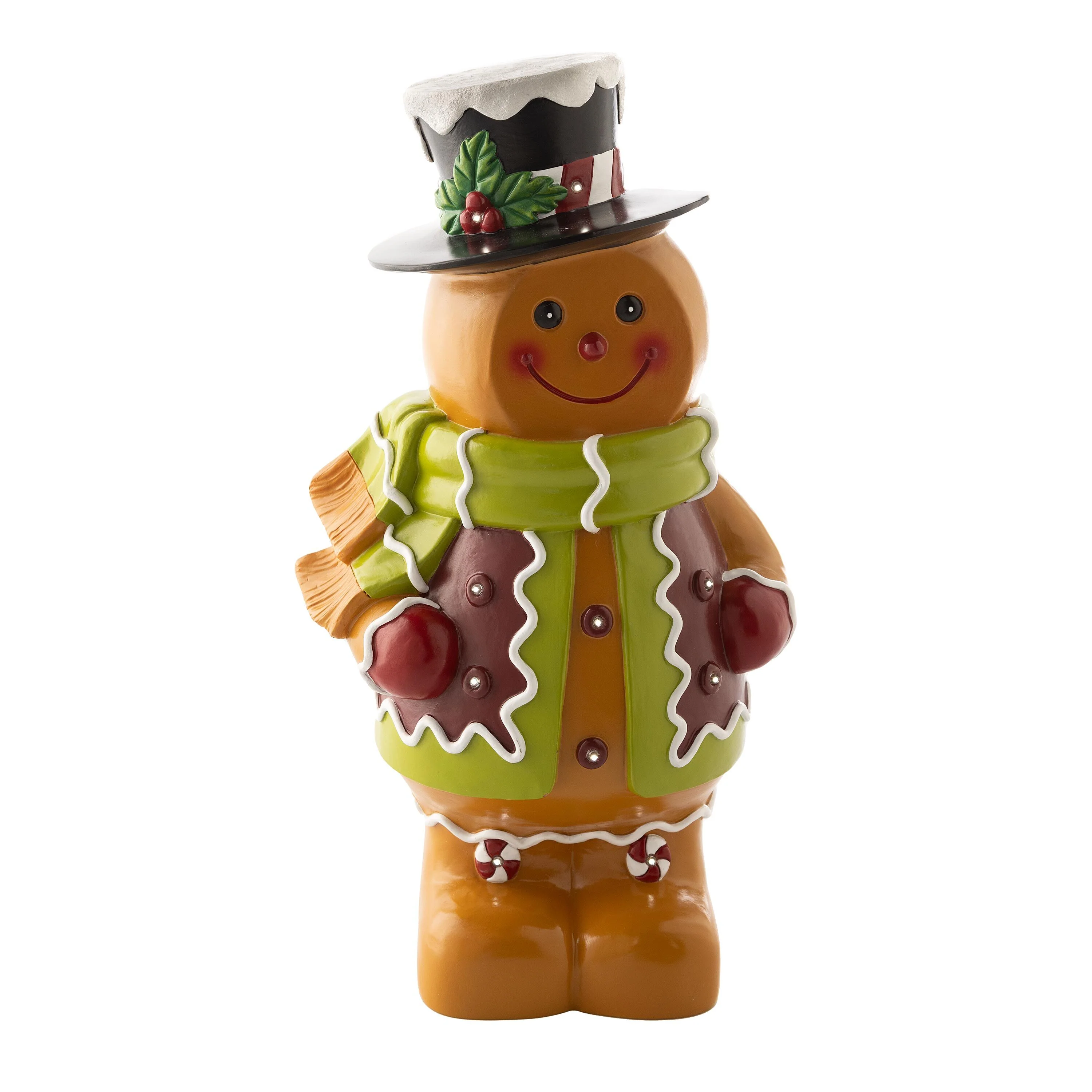 Indoor/Outdoor Lighted Gingerbread Boy Shorty Statue - Image 2
