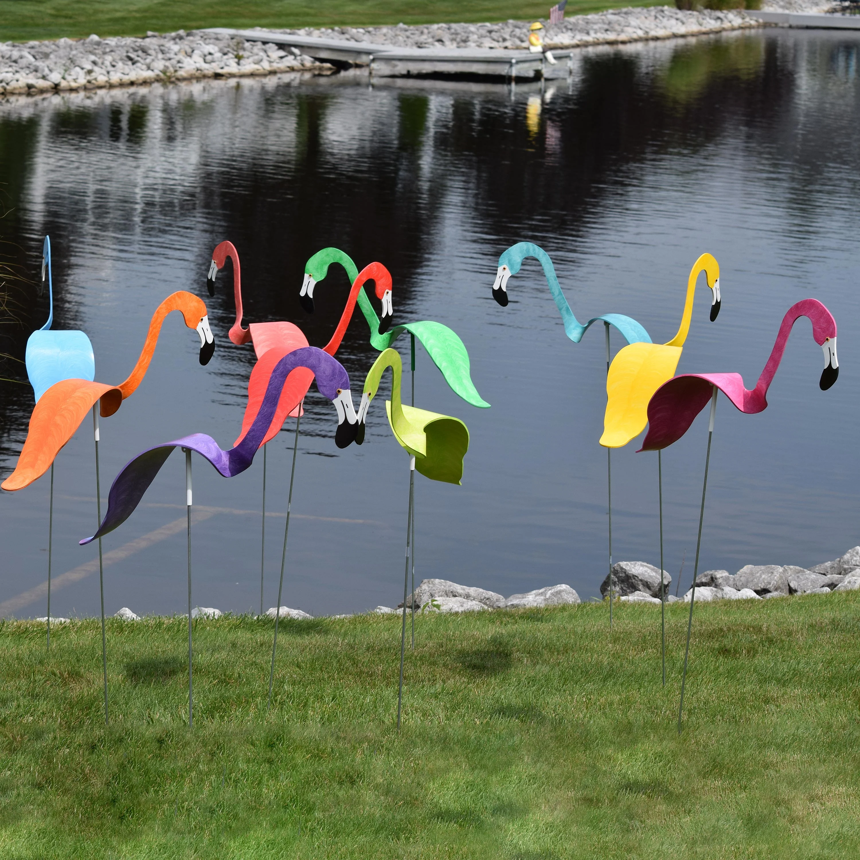 Pink Dancing Flamingo Sculpture - Image 3
