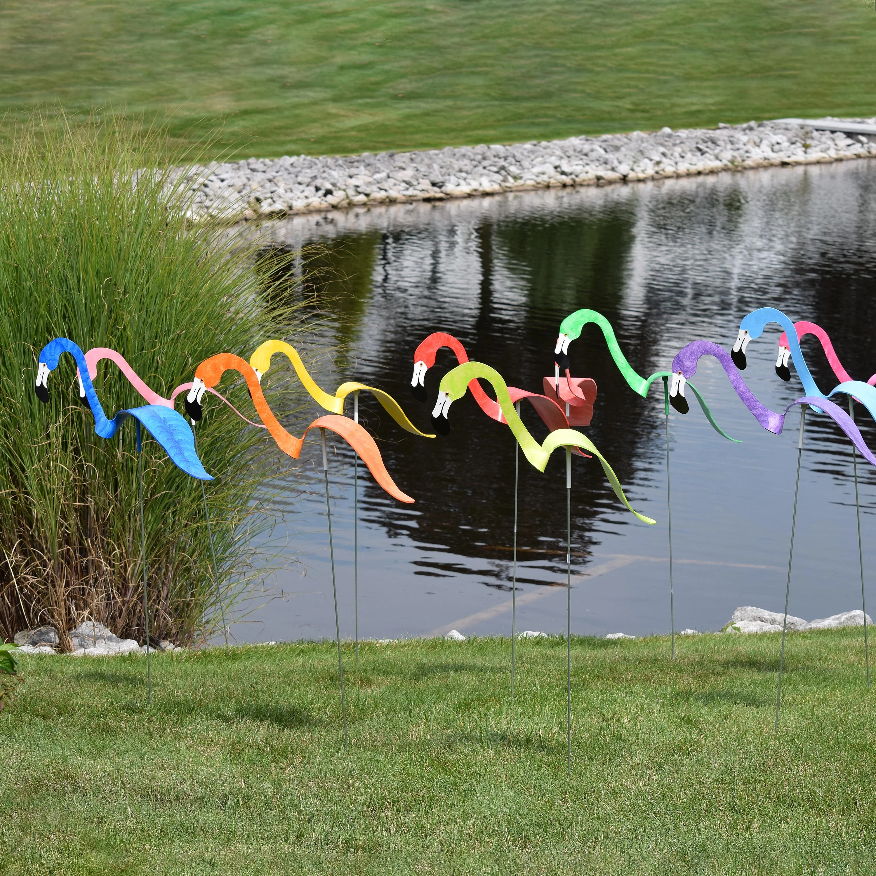 Hot Pink Dancing Flamingo Sculpture - Image 4