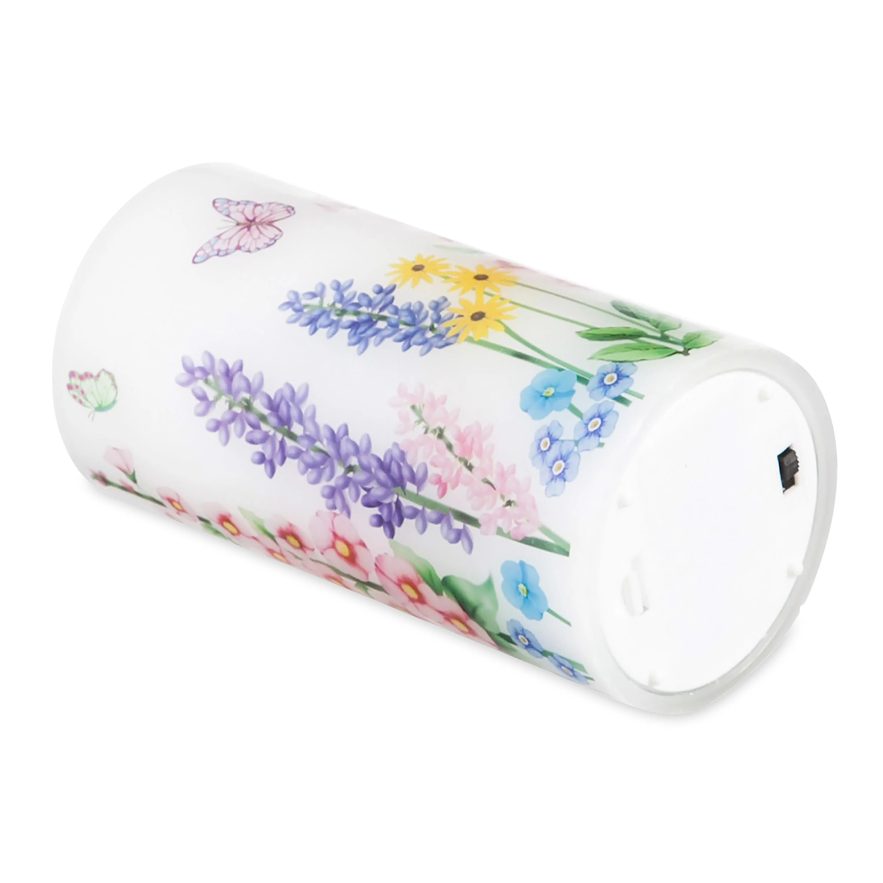 Flameless Pillar Candles with Floral Designs, Set of 3 - Image 7