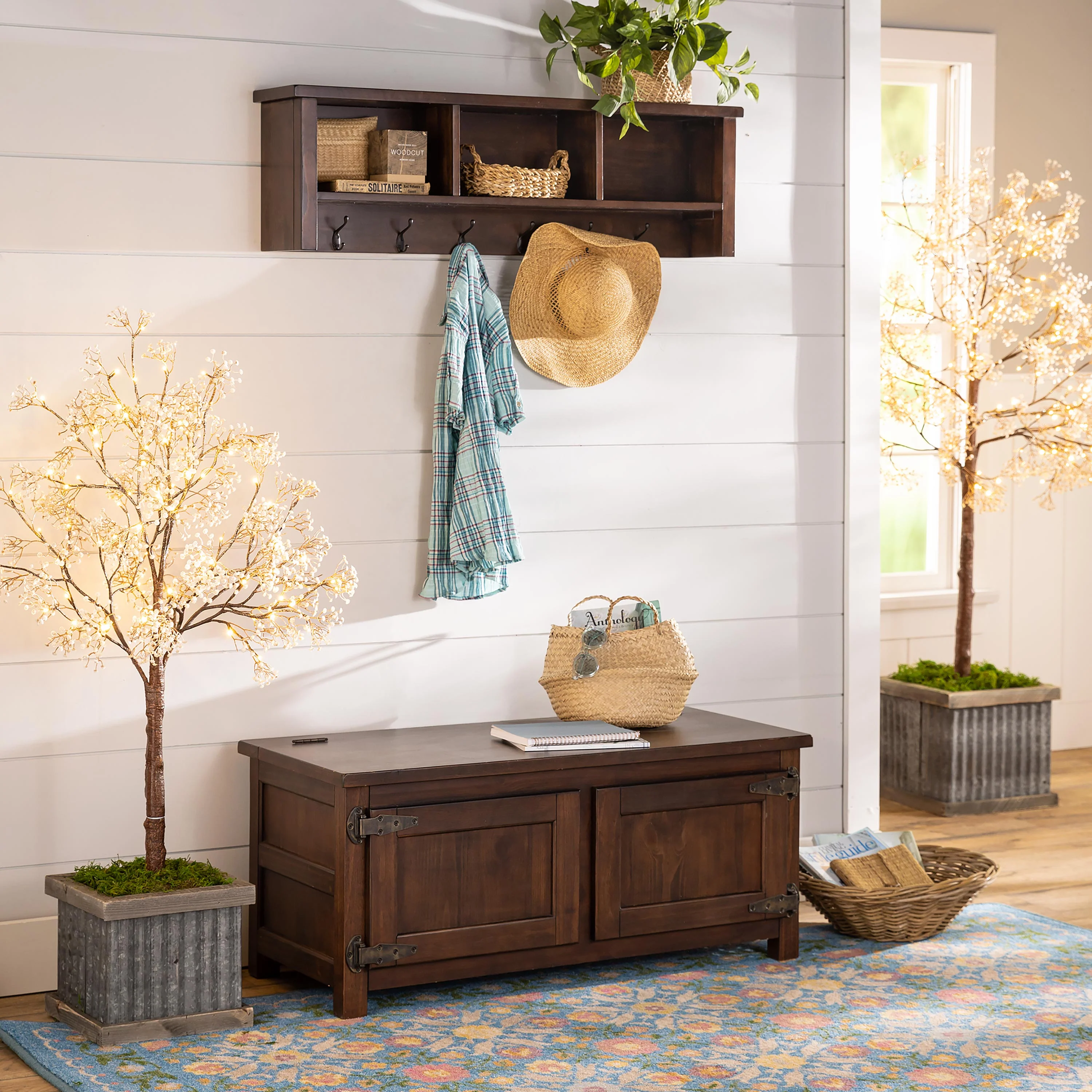Portland Ice Box Wood Coffee Table/Bench with Replica Hardware - Image 4