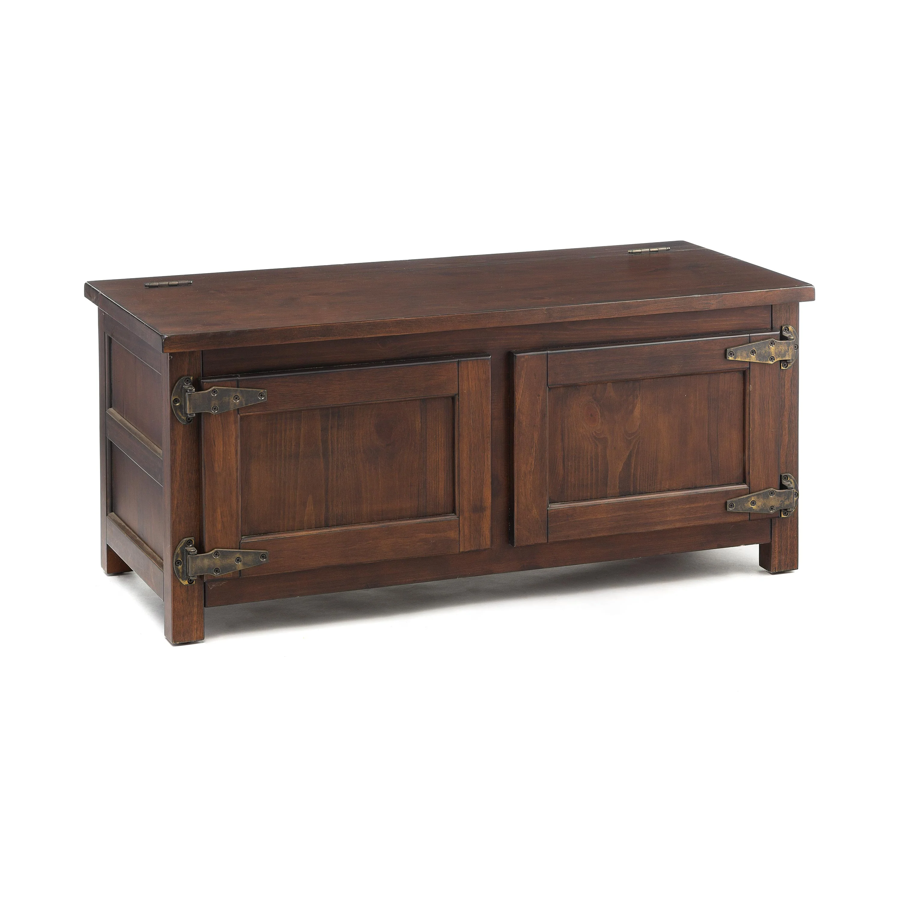 Portland Ice Box Wood Coffee Table/Bench with Replica Hardware - Image 7