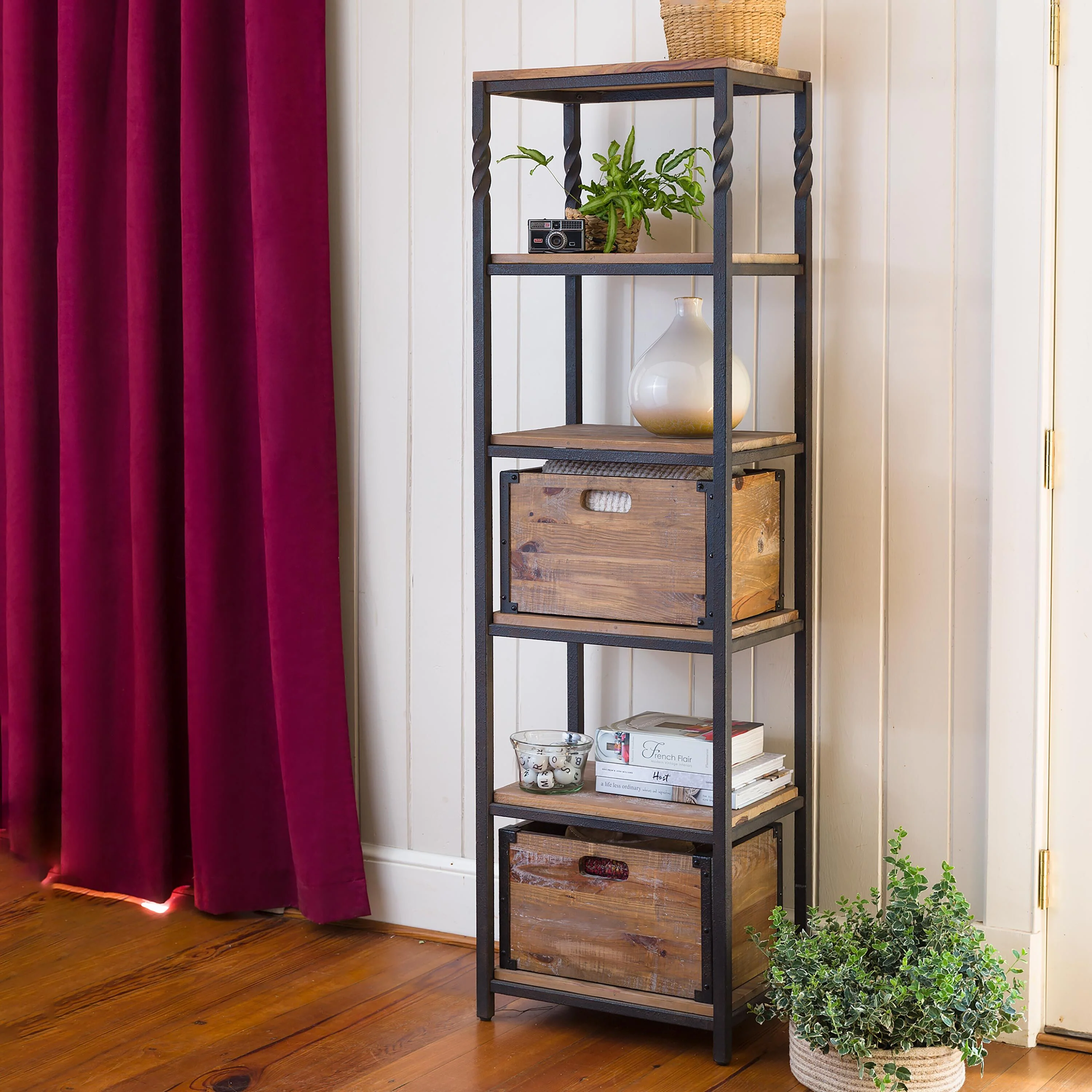 Deep Creek Rustic Wood Storage Crates, Set of 2 - Image 8