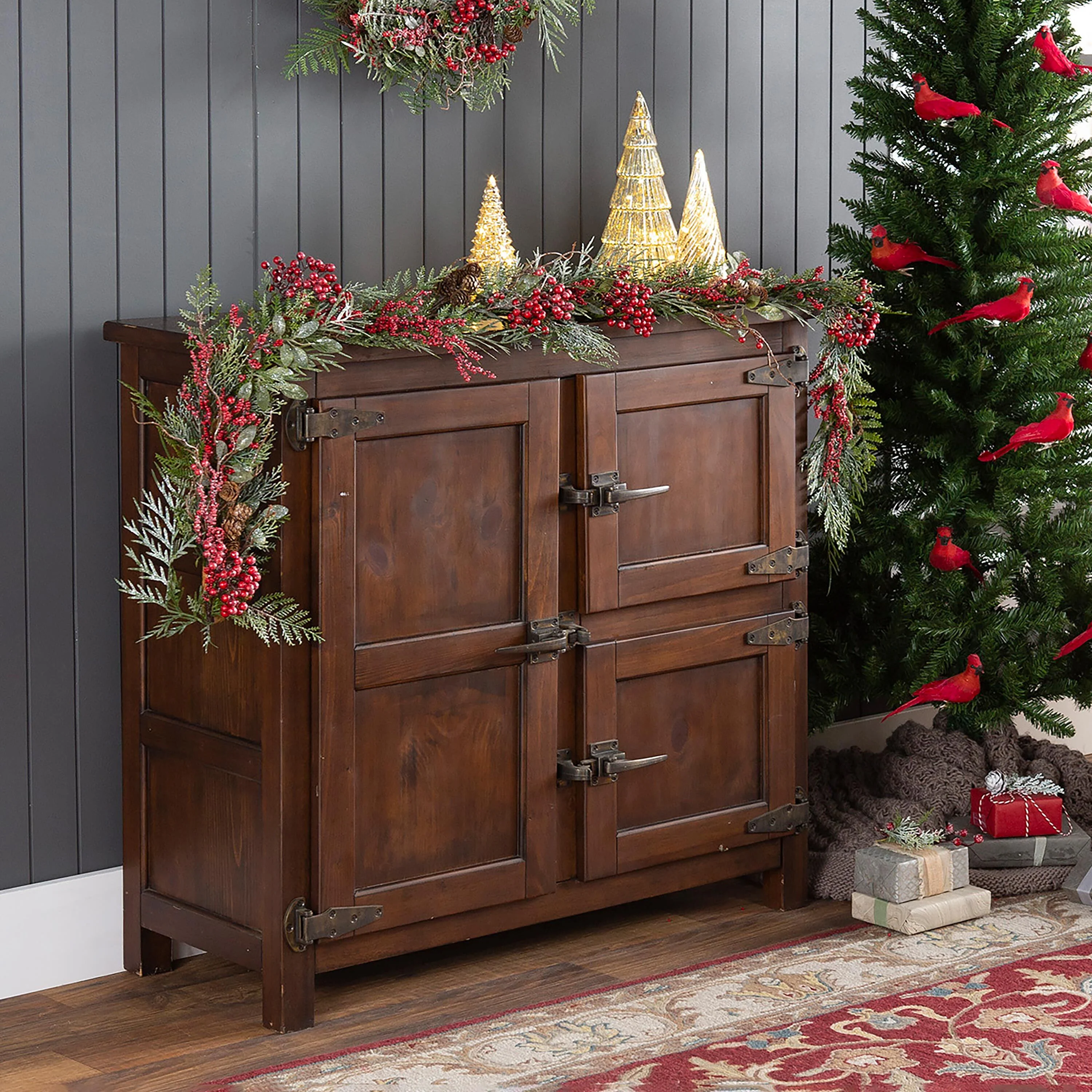 Portland Ice Box Wood Console Table with Replica Hardware - Image 4