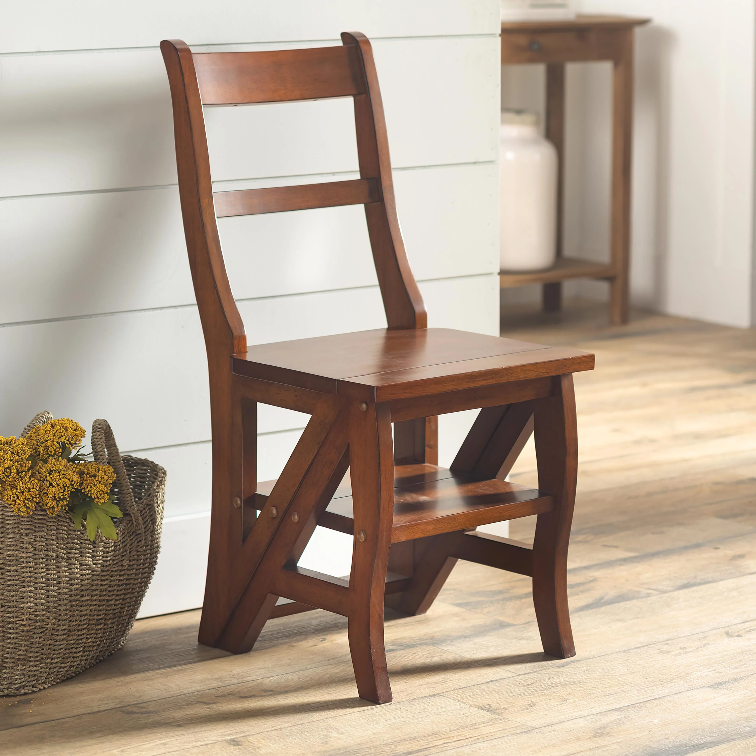 Reproduction Parawood Ben Franklin Convertible Ladder Chair - Image 5