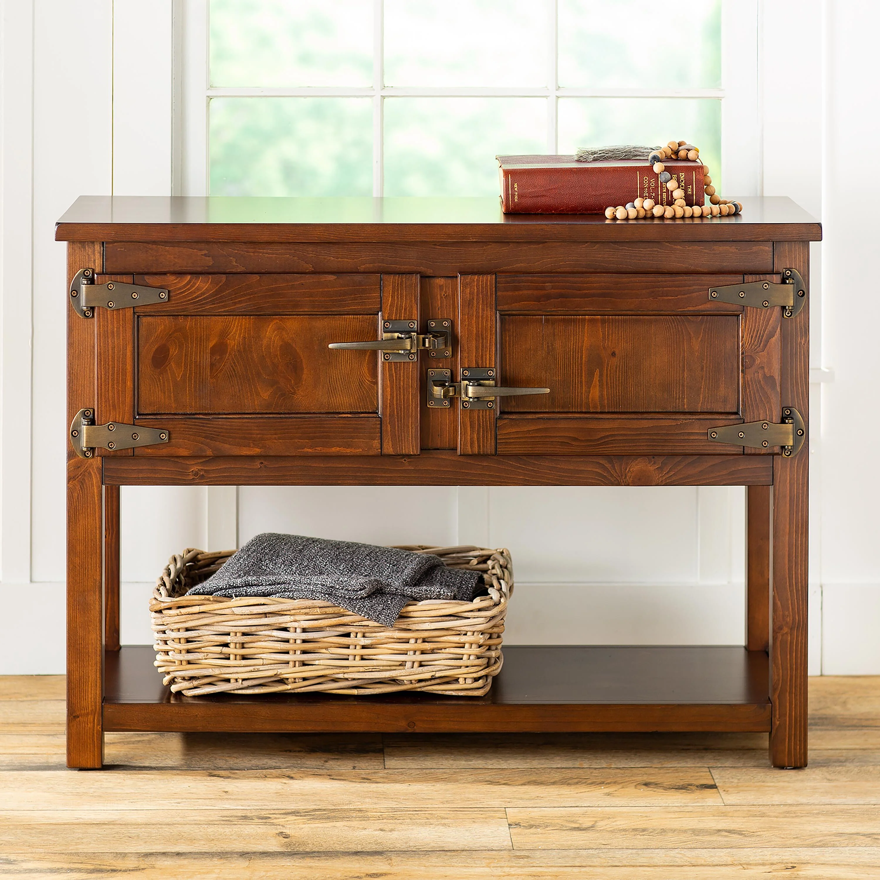 Portland Ice Box Storage Console Table with Replica Hardware - Image 2
