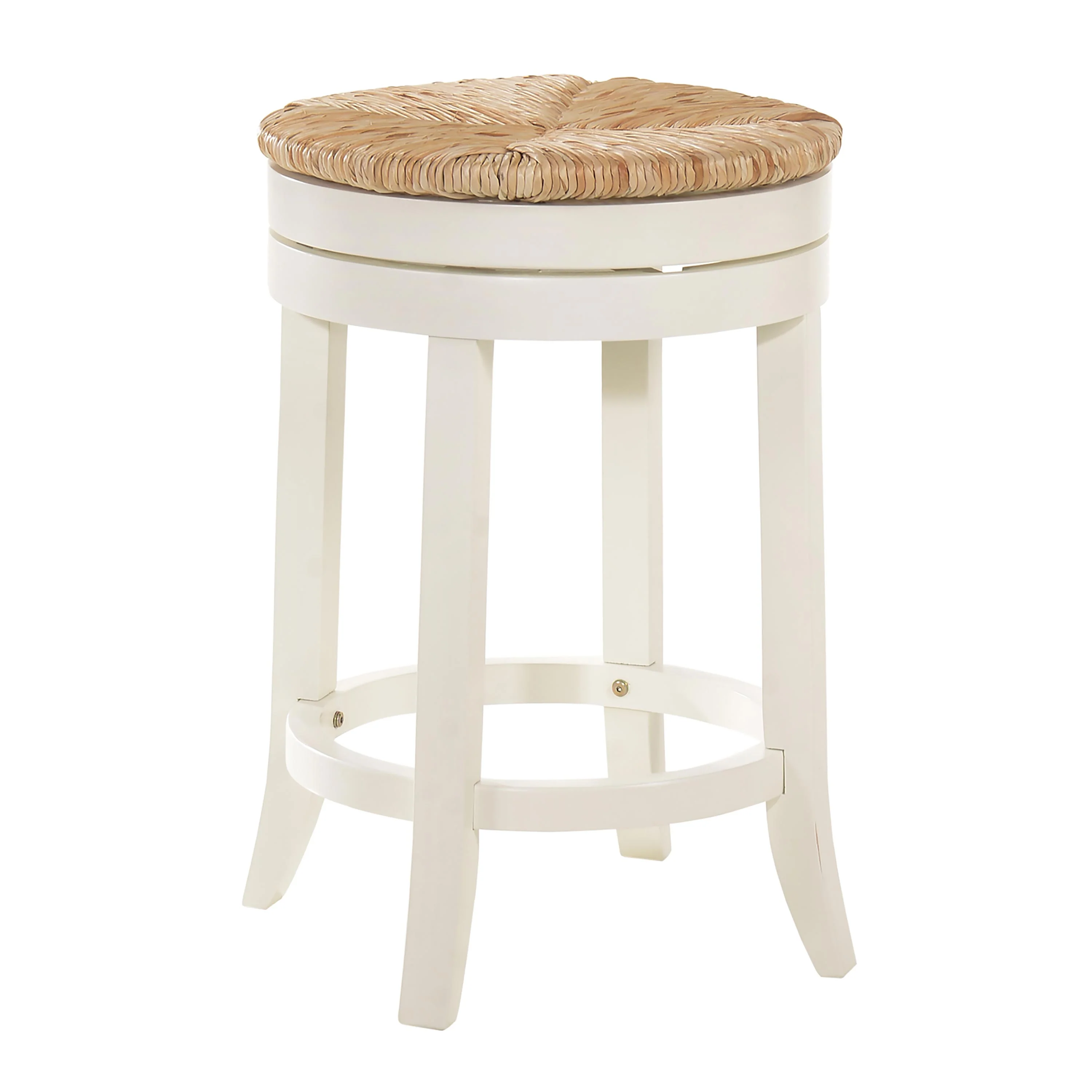 24" Round Rush Seat Swivel Counter Stool - Image 2