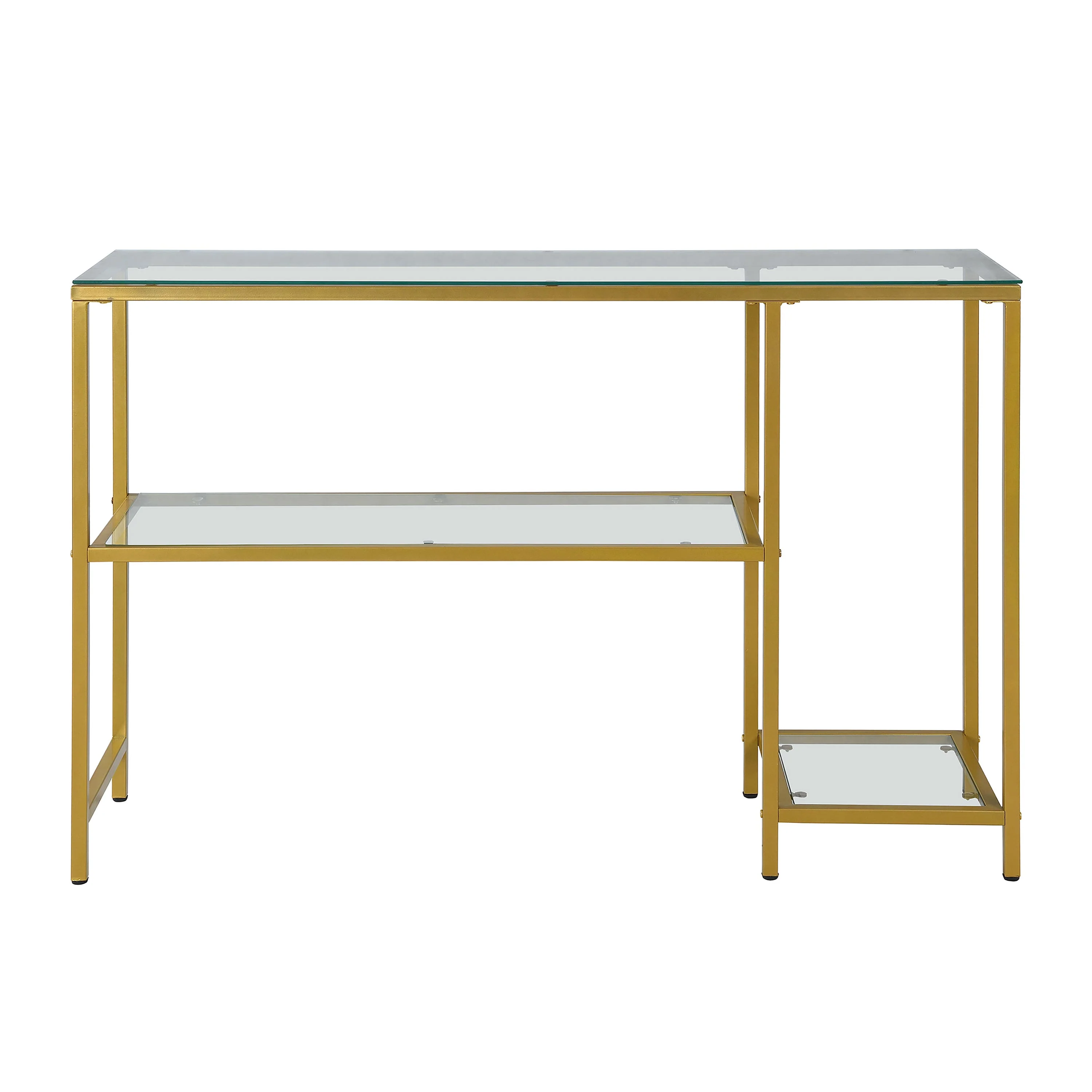 Multi-Functional Tempered Glass Console Table with Shelves - Image 3