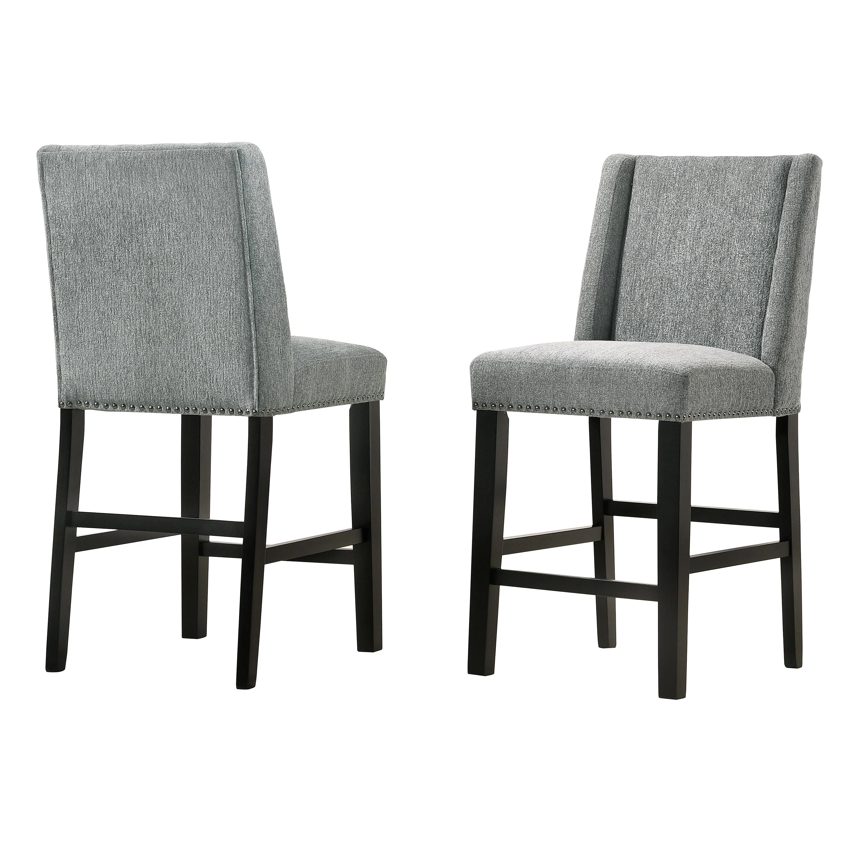 Upholstered Chair-Style 24" Counter Stools, Set of 2