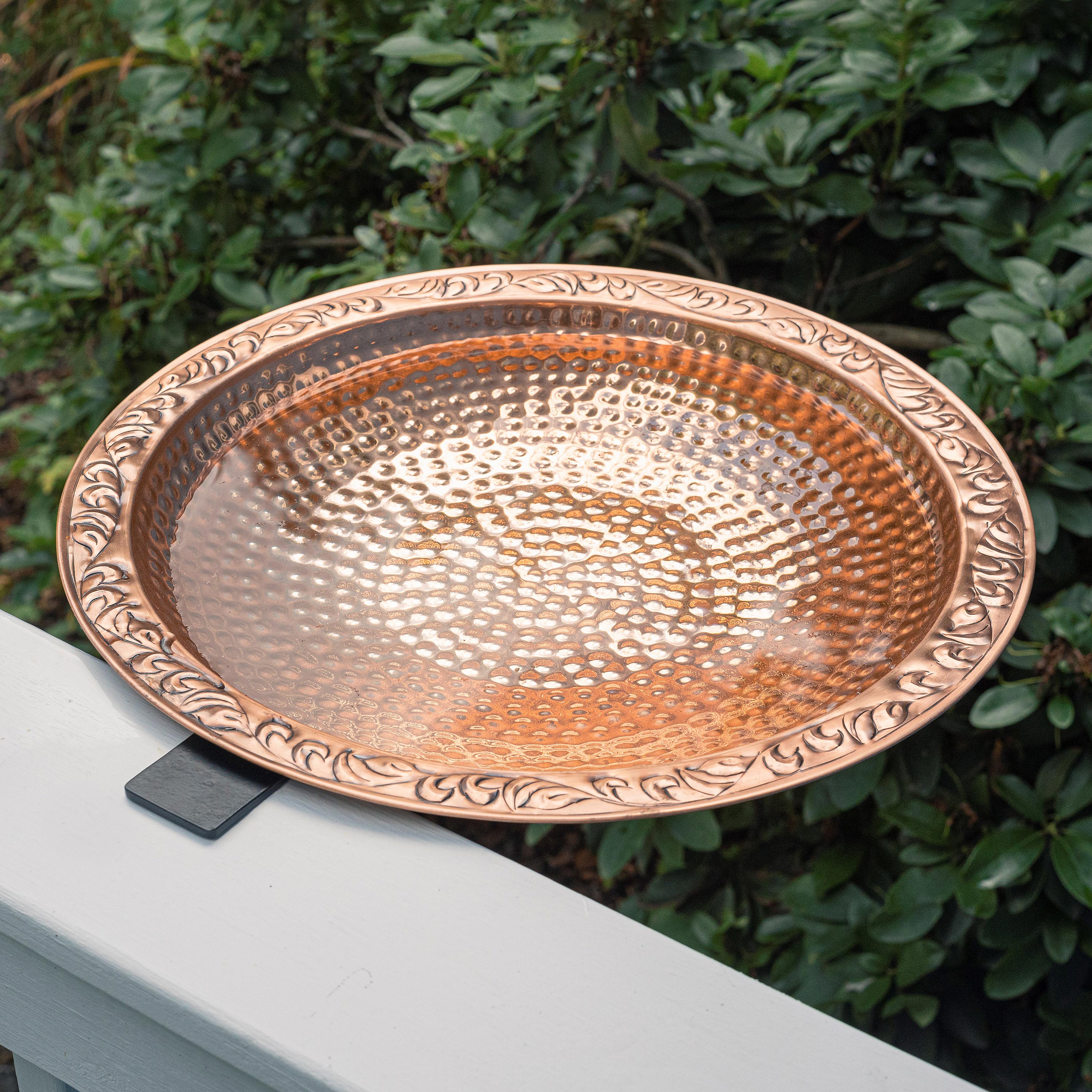 Large Deck Mounted Copper Birdbath