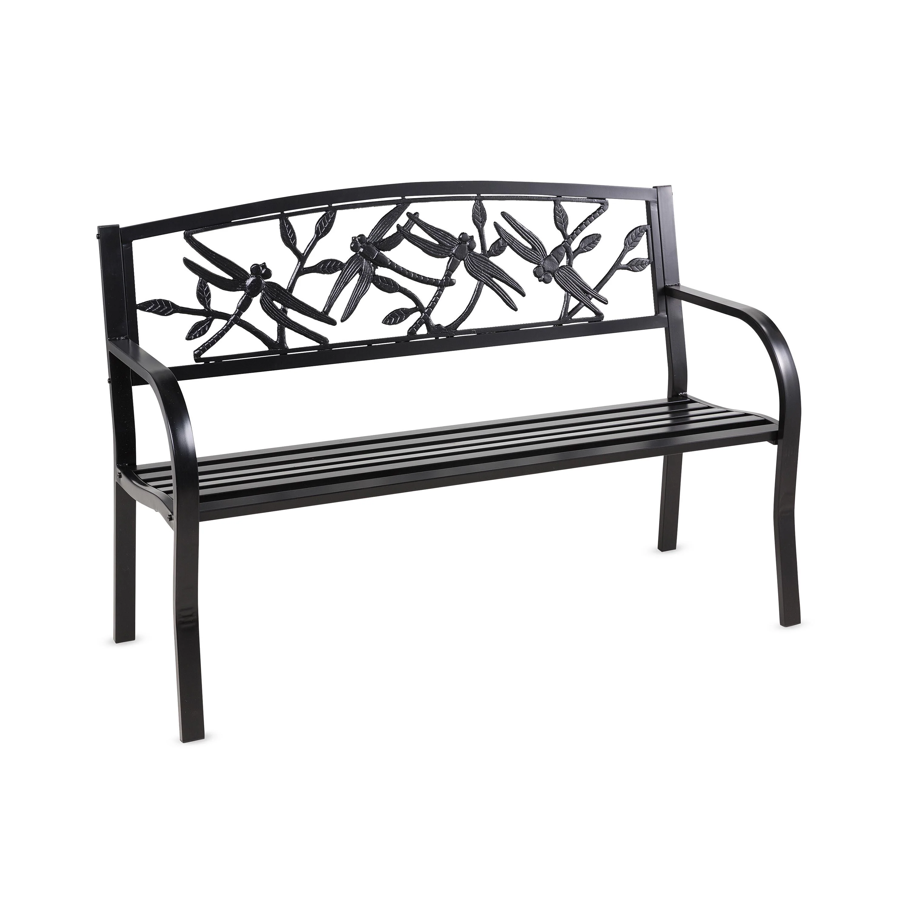 Dragonfly Metal Garden Bench - Image 2