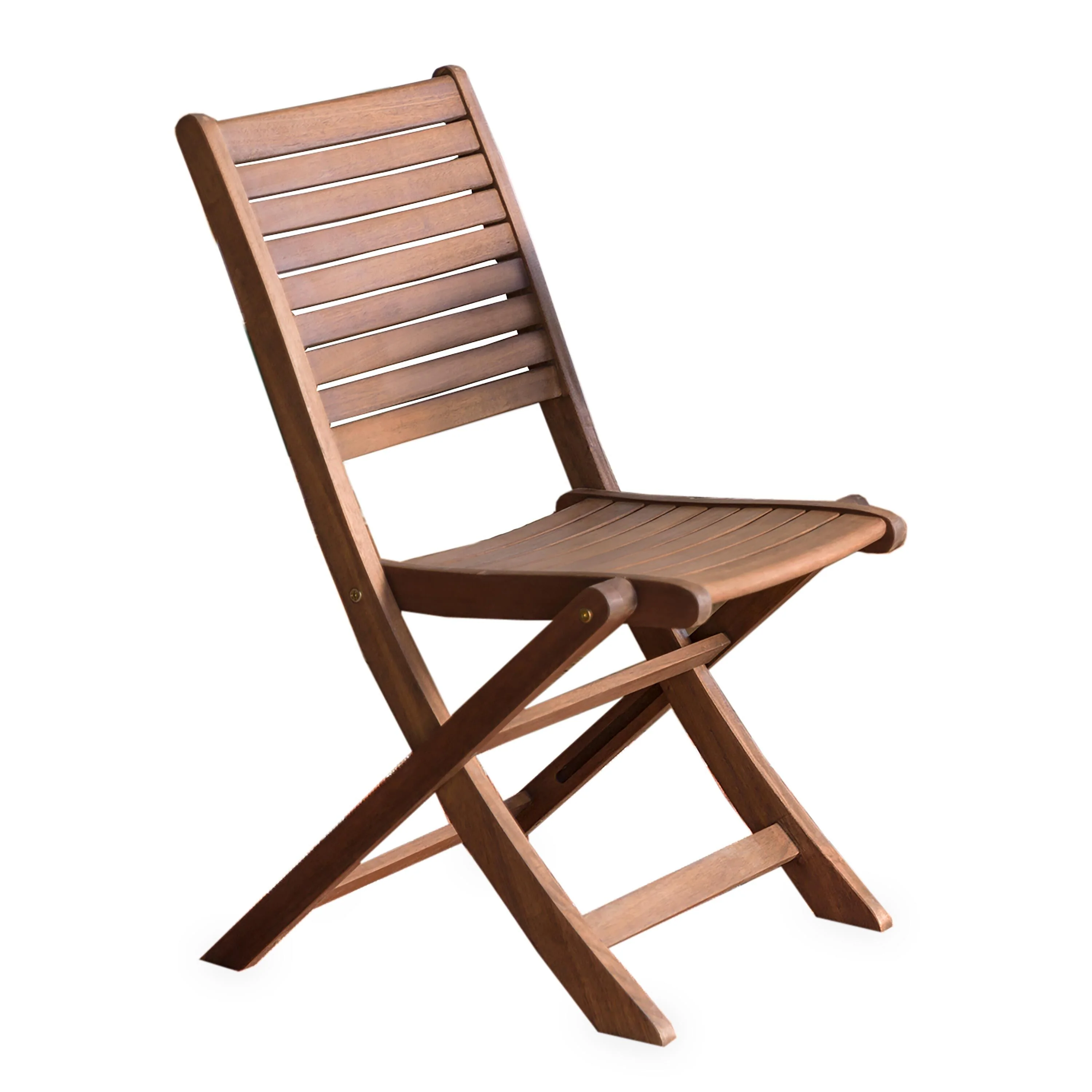 Eucalyptus Folding Bistro Chairs, Set of 2 - Image 4