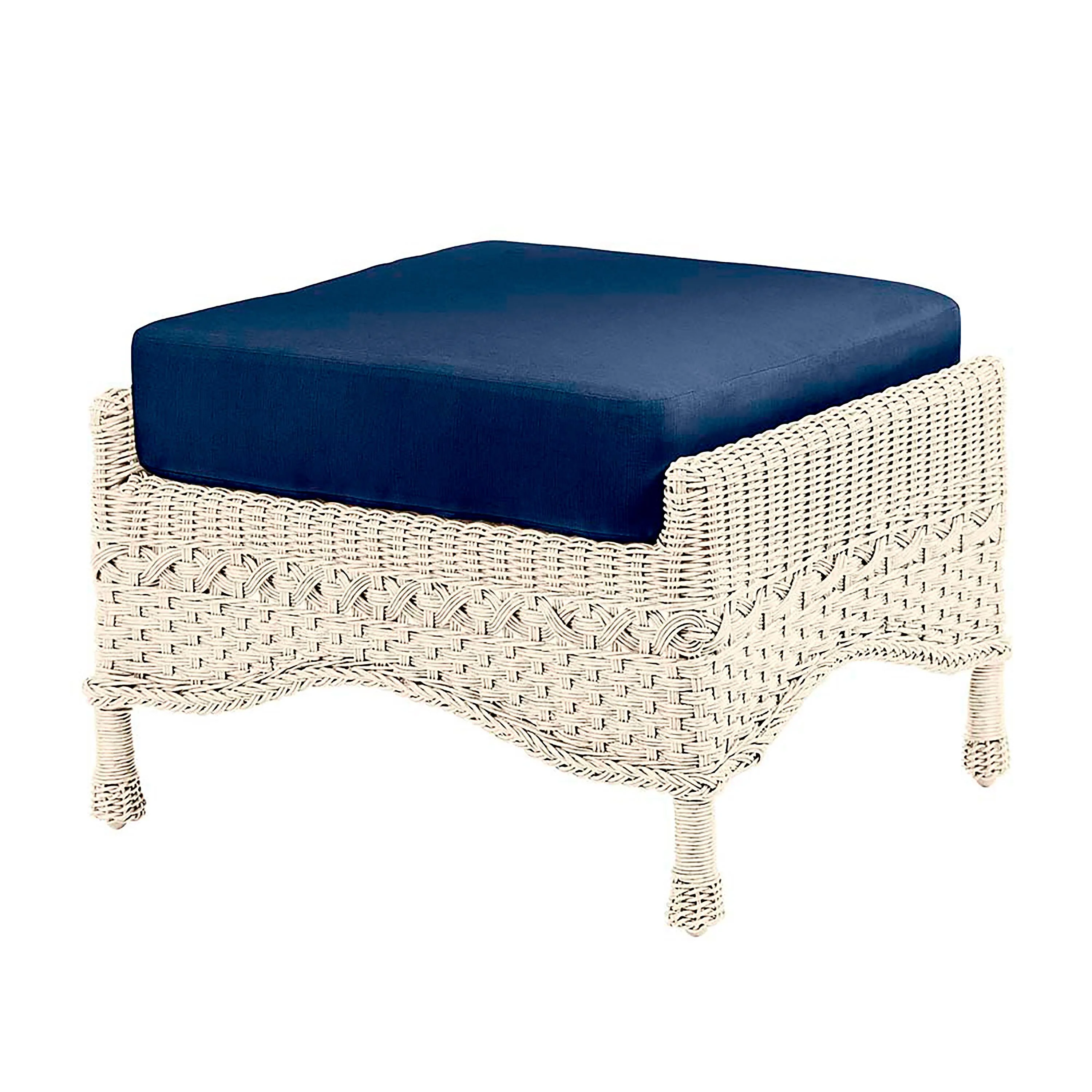 Prospect Hill Outdoor Wicker Deep Seating Ottoman with Cushion - Image 2
