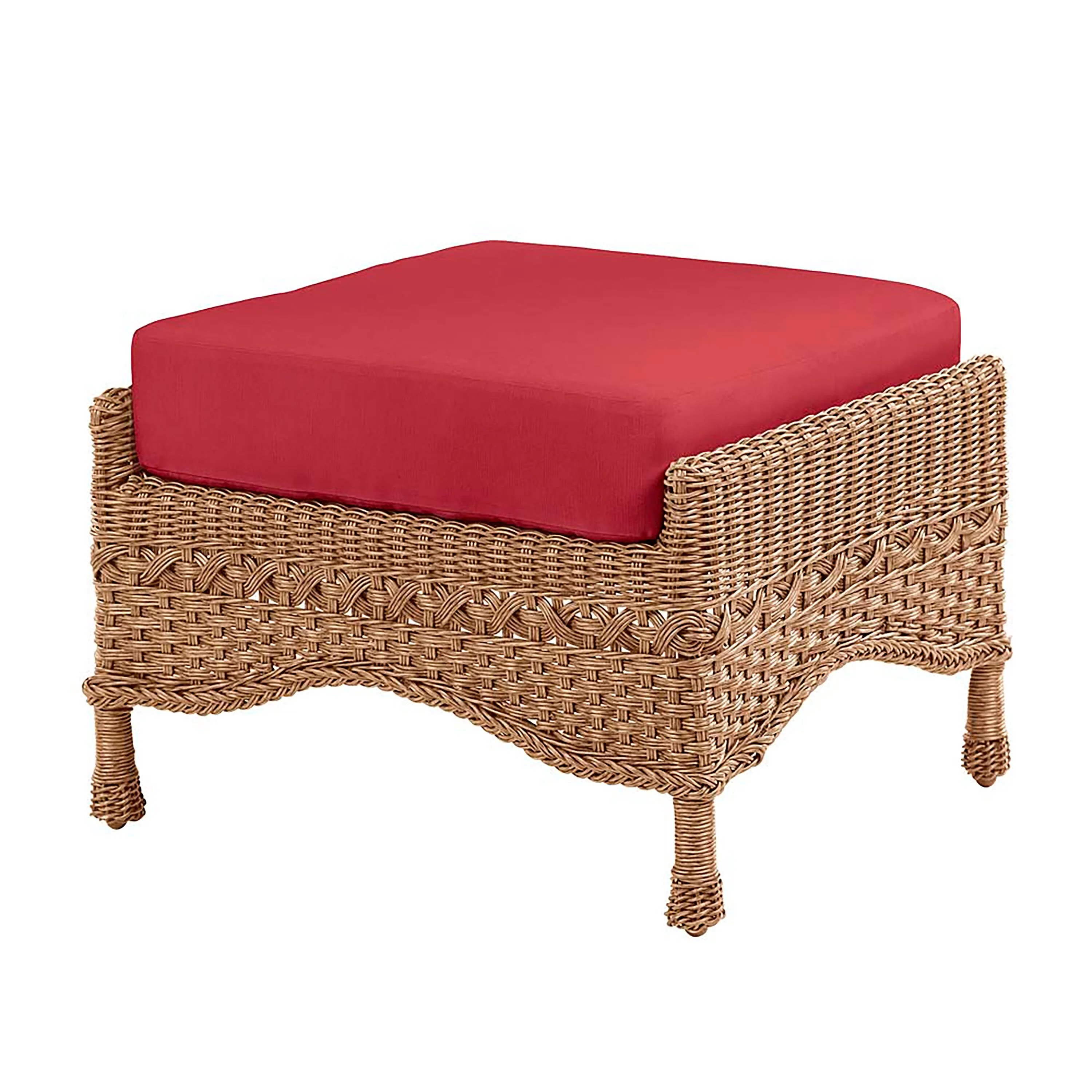 Prospect Hill Outdoor Wicker Deep Seating Ottoman with Cushion - Image 6
