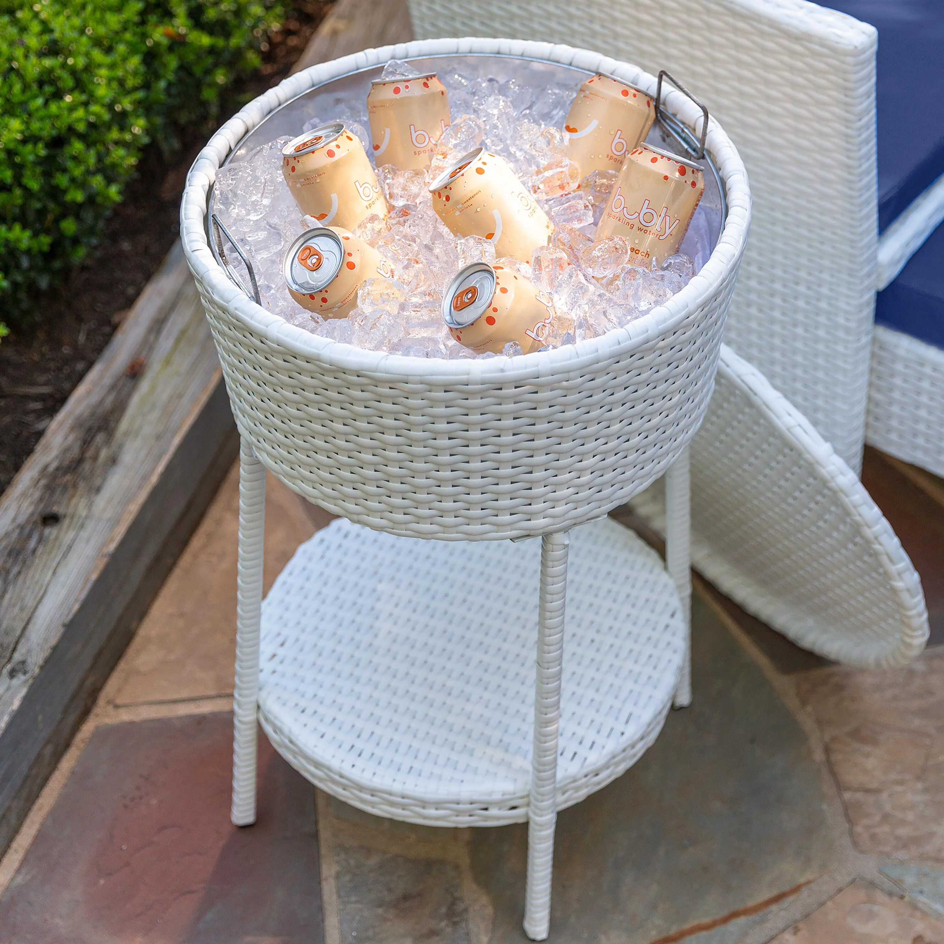 Harbor Moon Chat Set with Hideaway Ottomans and Cooler Table - Image 4