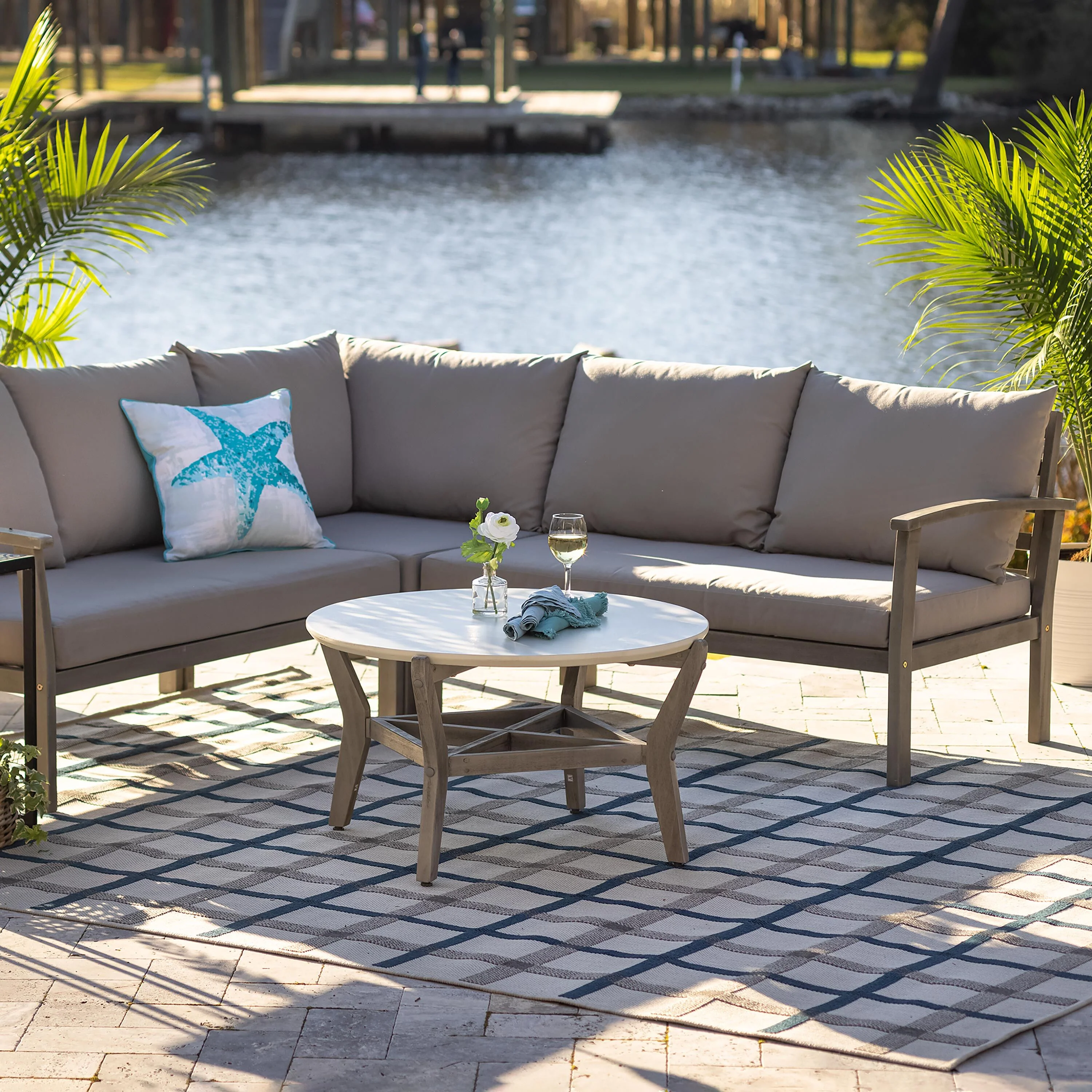 Ridgewind Outdoor Sectional Sofa Seating Set With Cocktail Table - Image 3