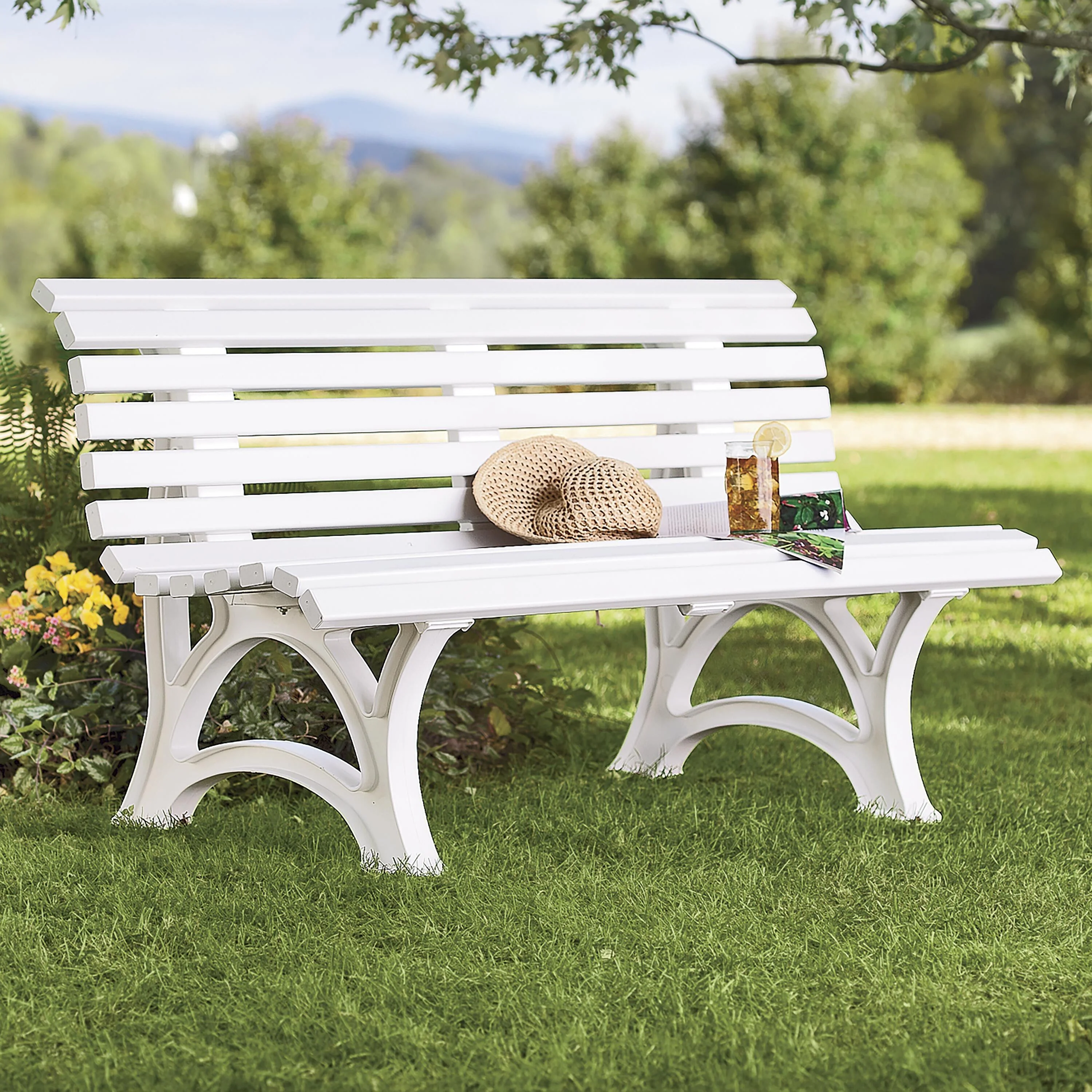 Ergonomic Weatherproof PVC Garden Bench