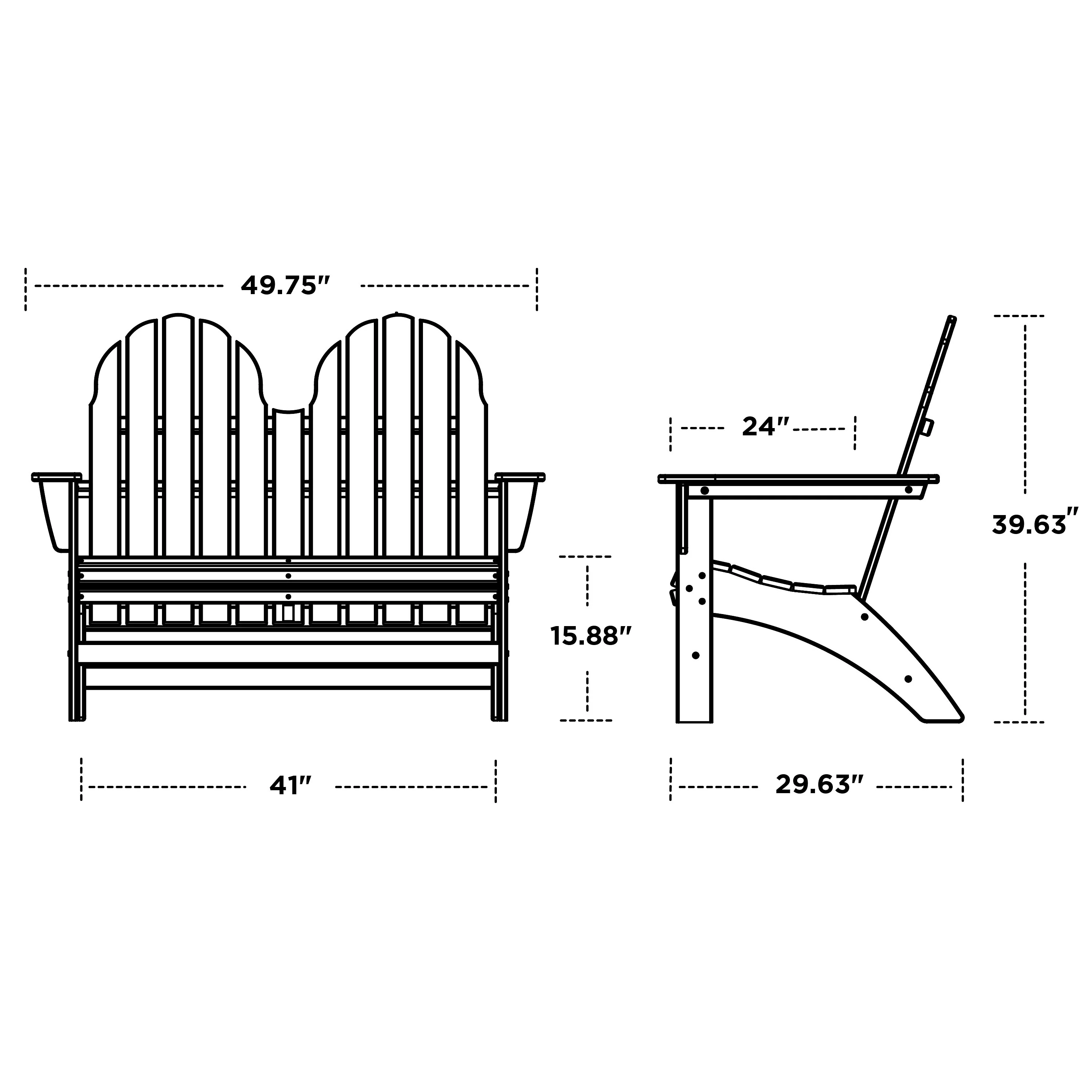 POLYWOOD® Adirondack Bench - Image 17