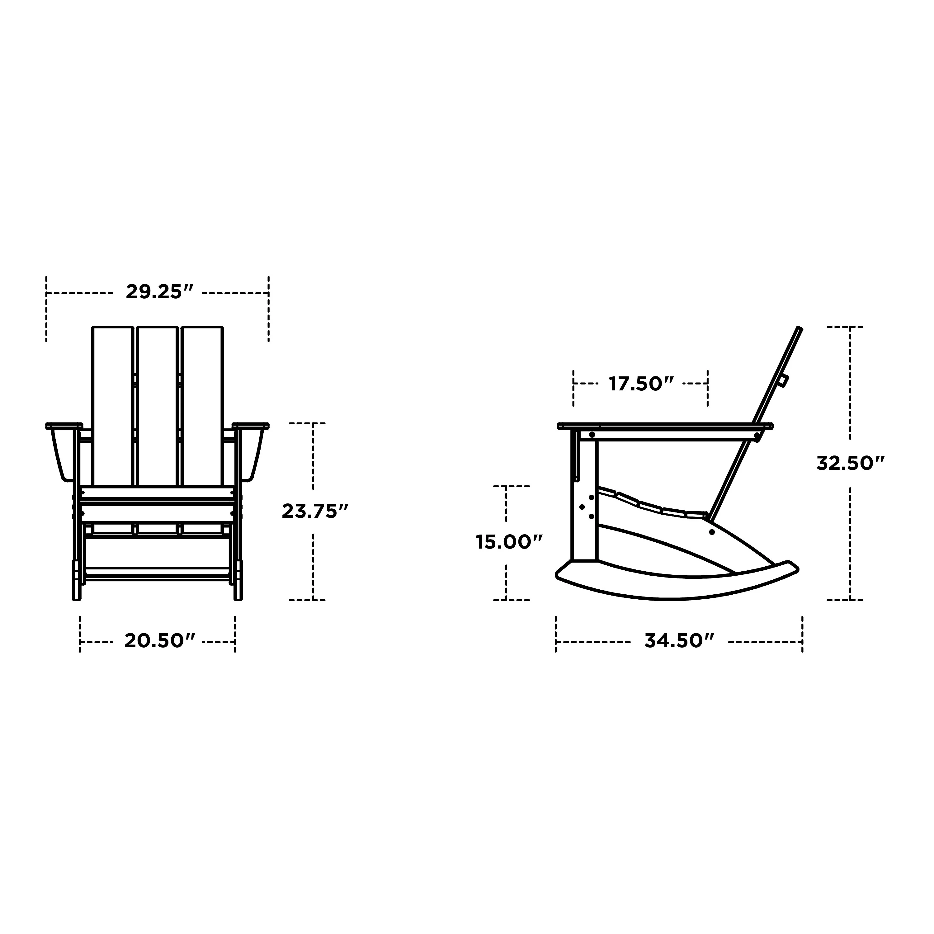 POLYWOOD® Modern Adirondack Rocking Chair - Image 20