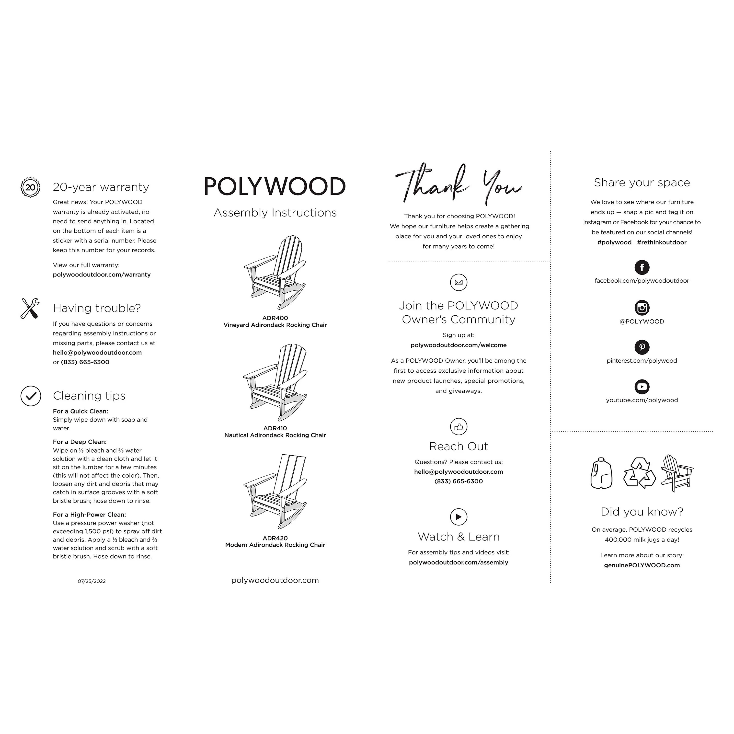 POLYWOOD® Modern Adirondack Rocking Chair - Image 21
