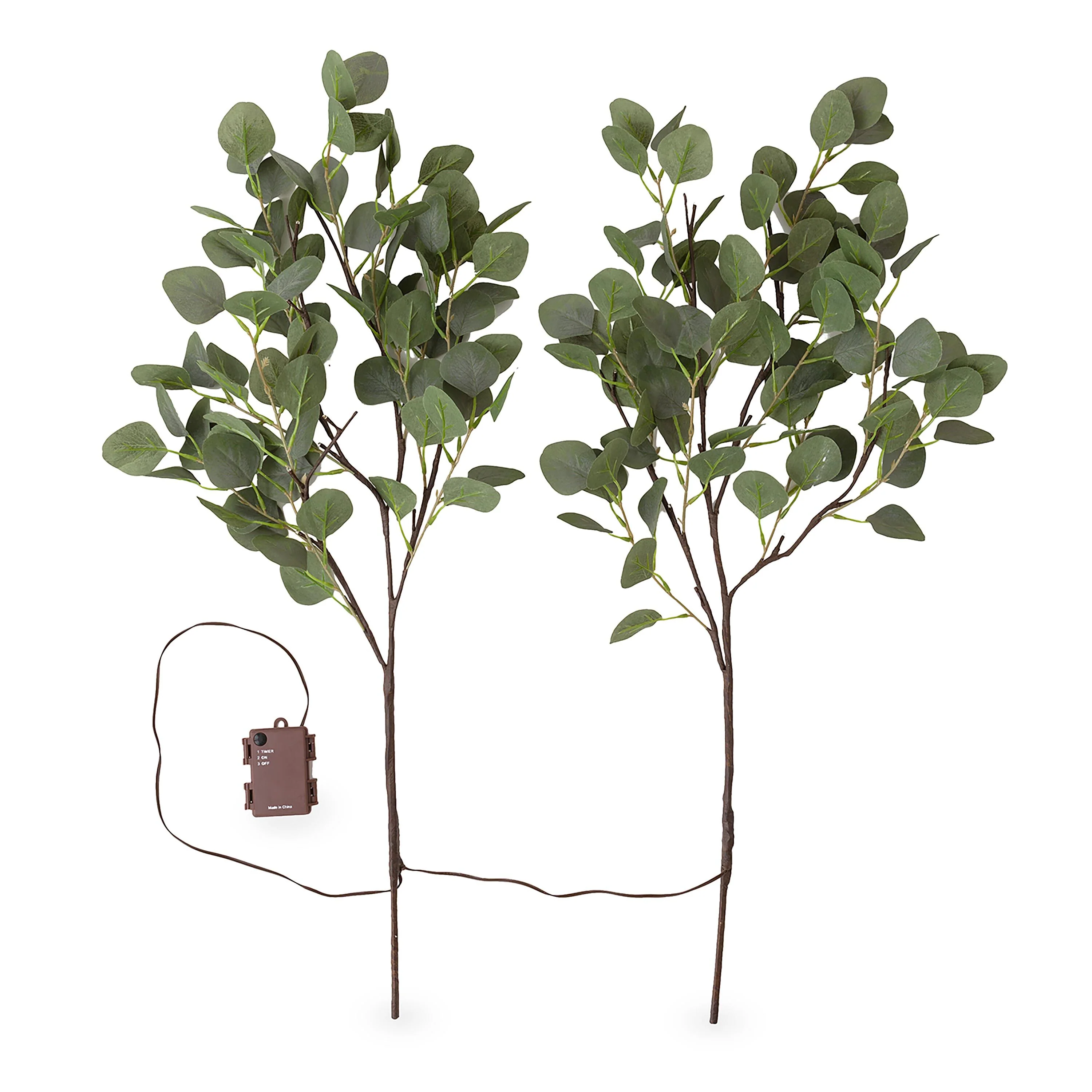 Indoor/Outdoor Battery-Operated Lighted Eucalyptus Branches, Set of 2 - Image 3