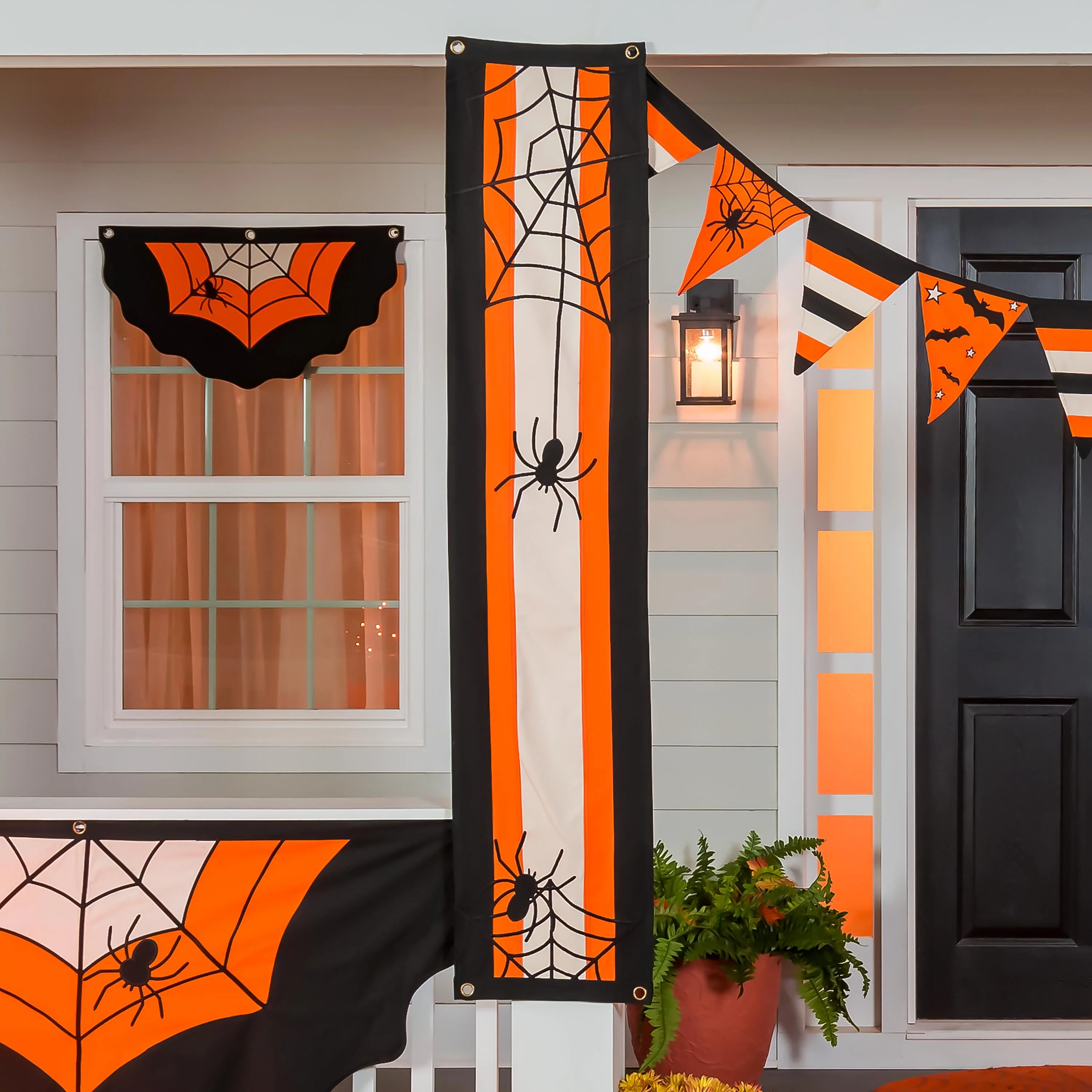 Halloween Spider Web Cotton Pillar Bunting