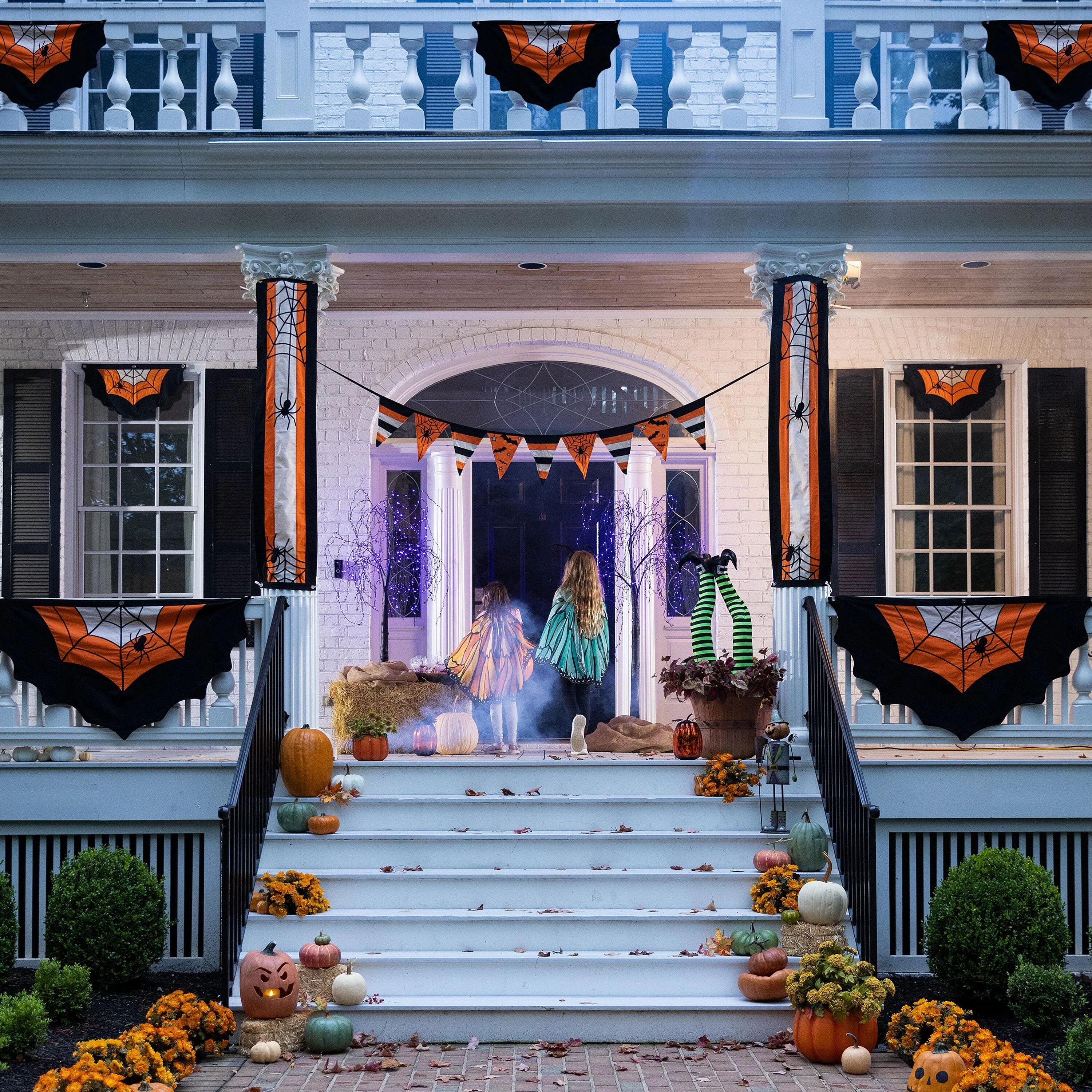 Halloween Spider Web Cotton Pillar Bunting - Image 2