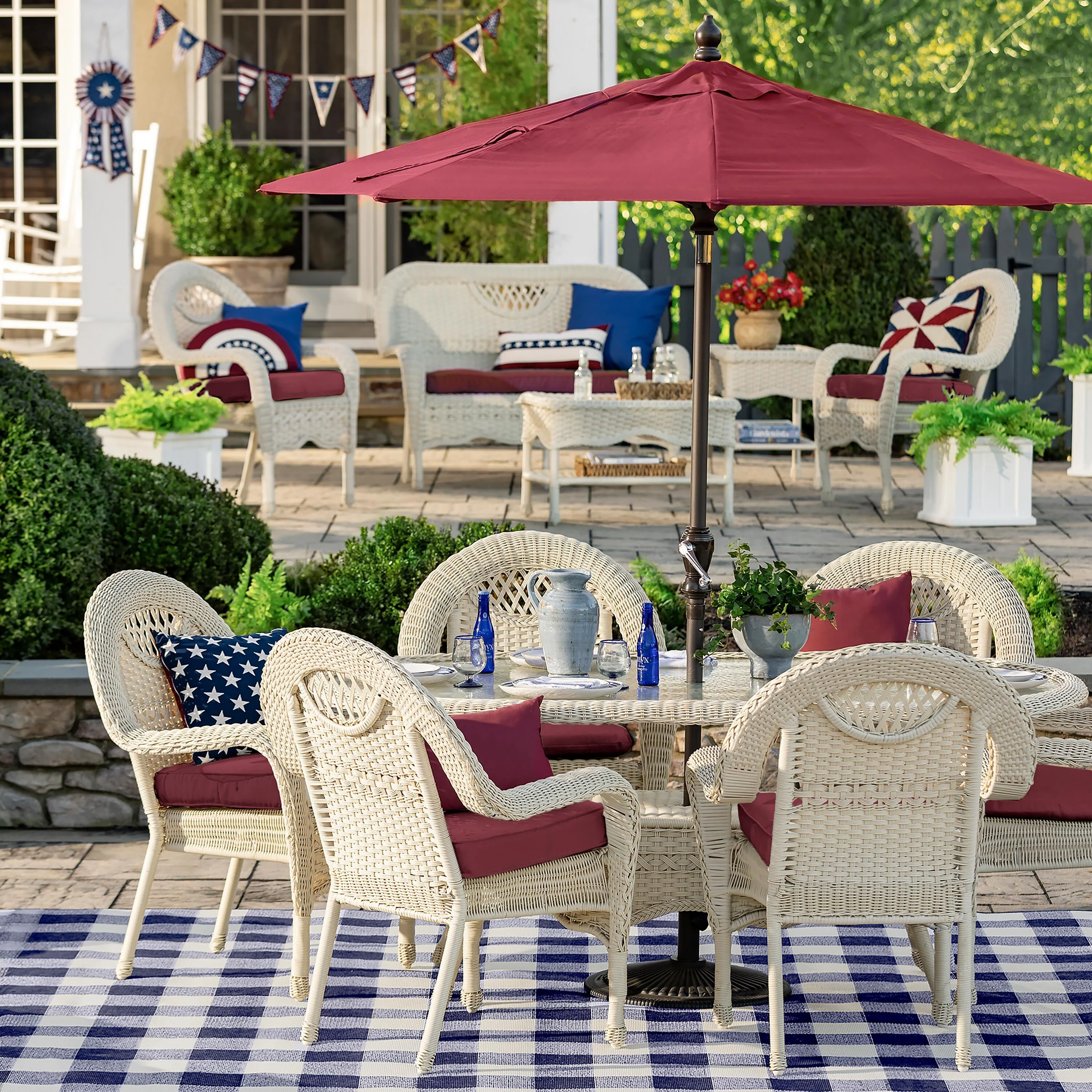 Indoor/Outdoor Star-Spangled Double-Sided Flag Pillow - Image 6
