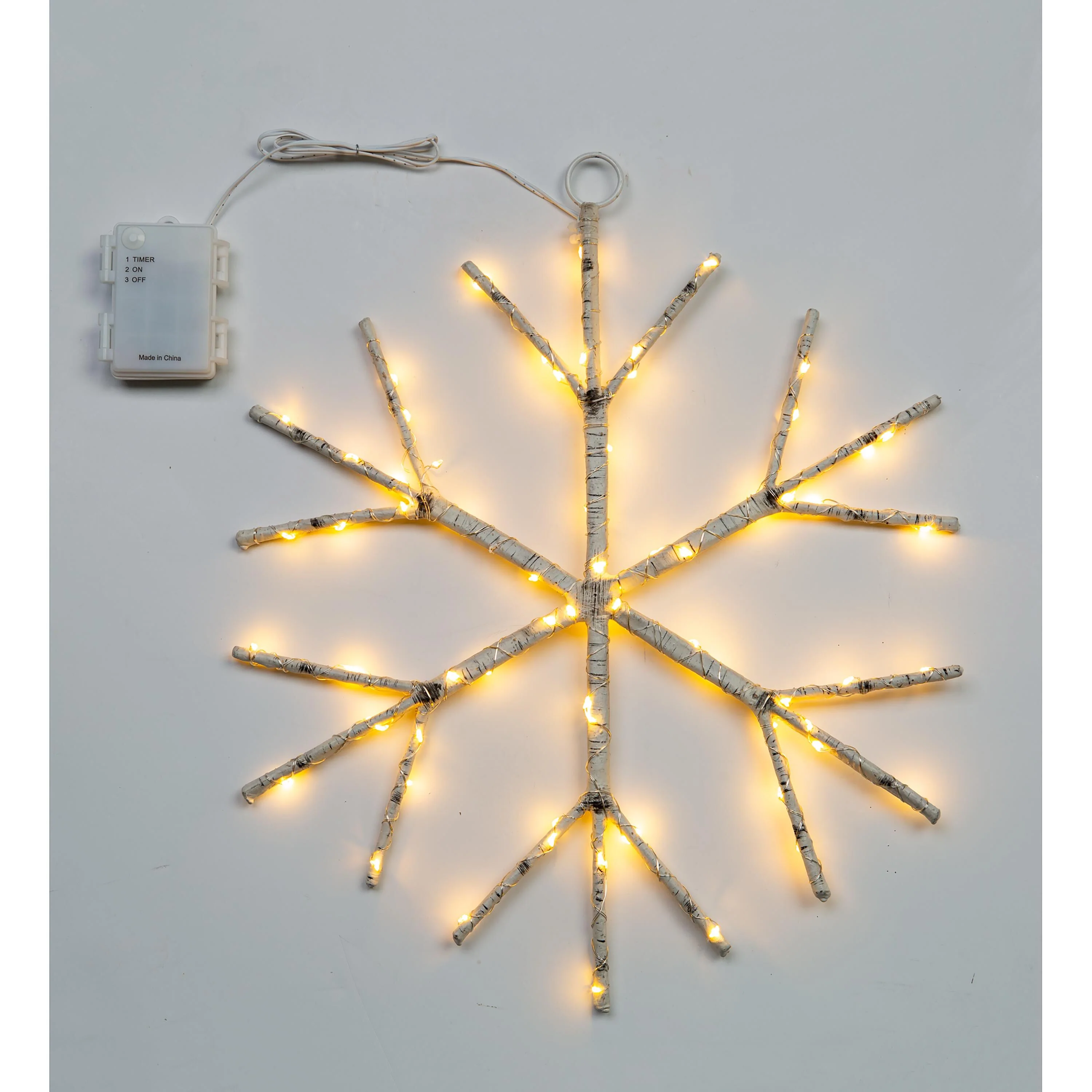Lighted Birch Branch Snowflake Hanging Accent - Image 3