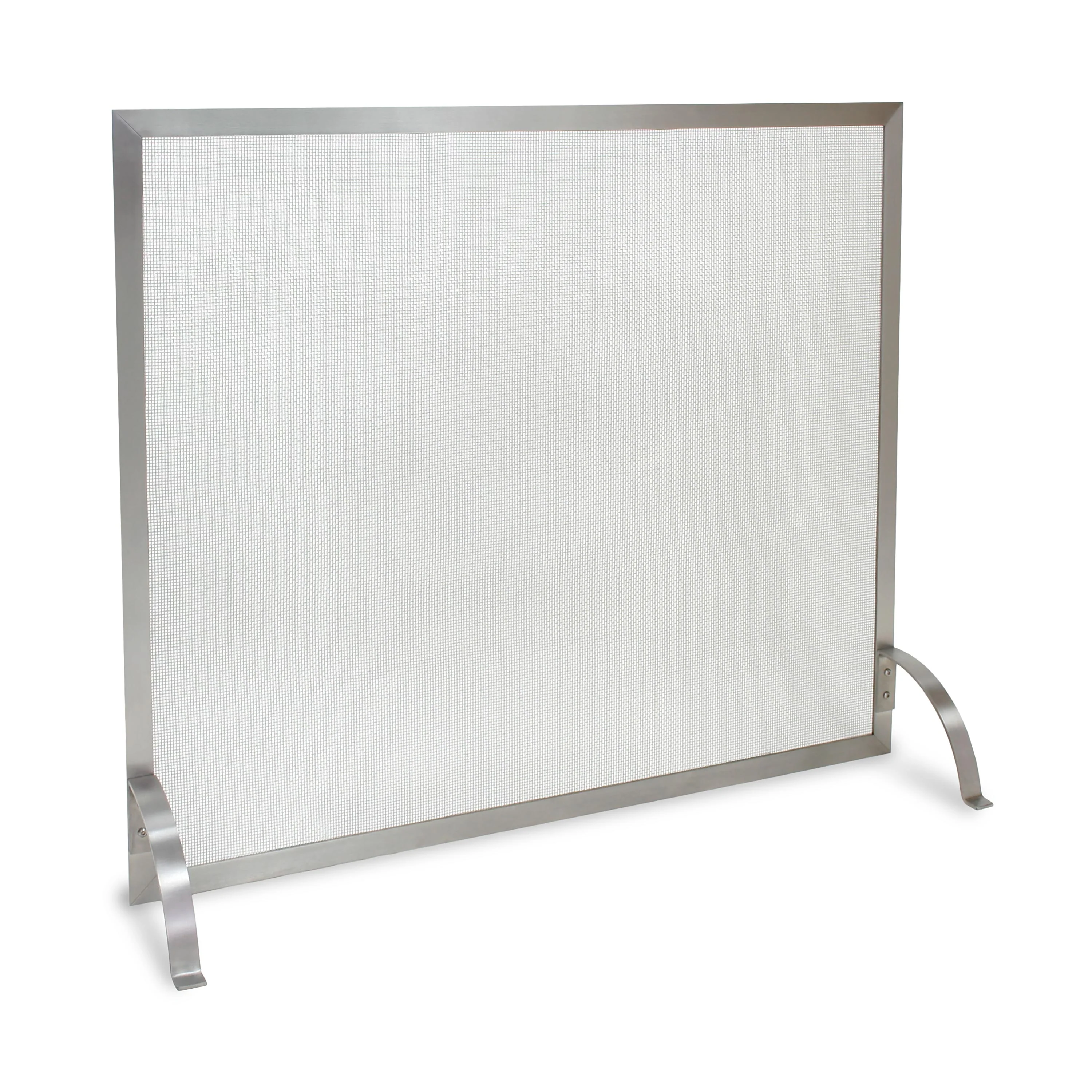 Stainless Steel Newport Single-Panel Fireplace Screen