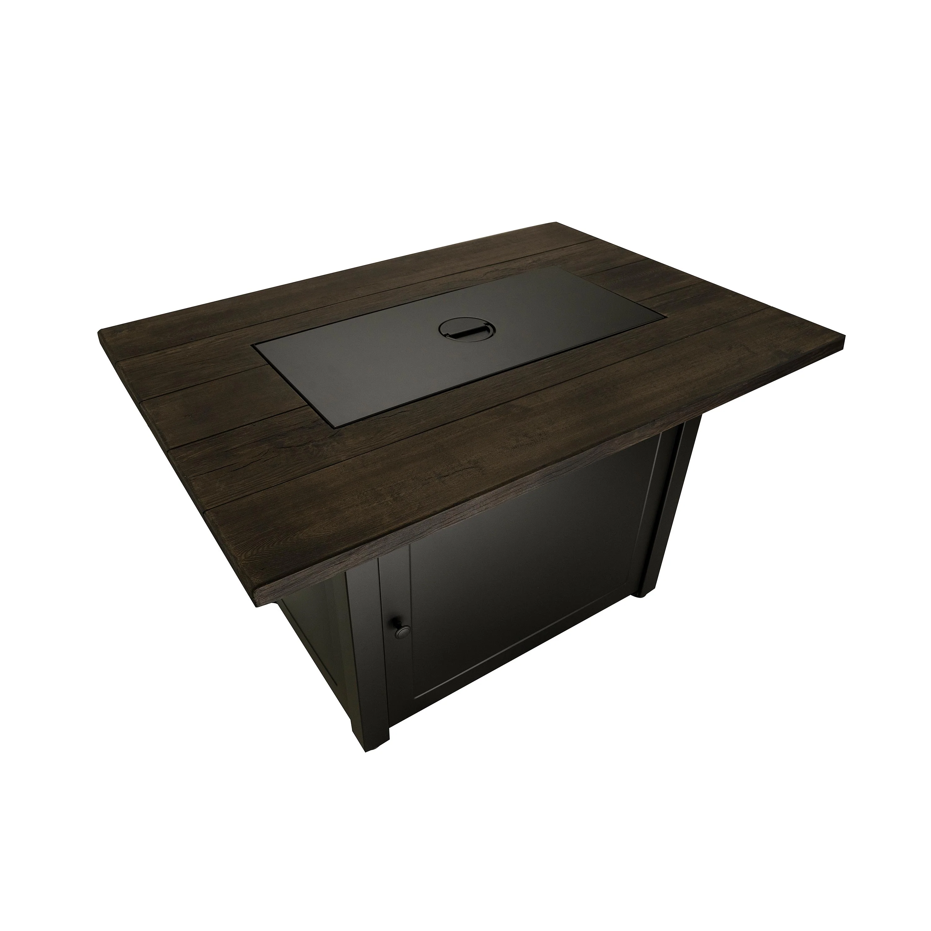 Kamden Propane Gas Fire Pit with Faux Wood Tabletop and Glass Rocks - Image 3