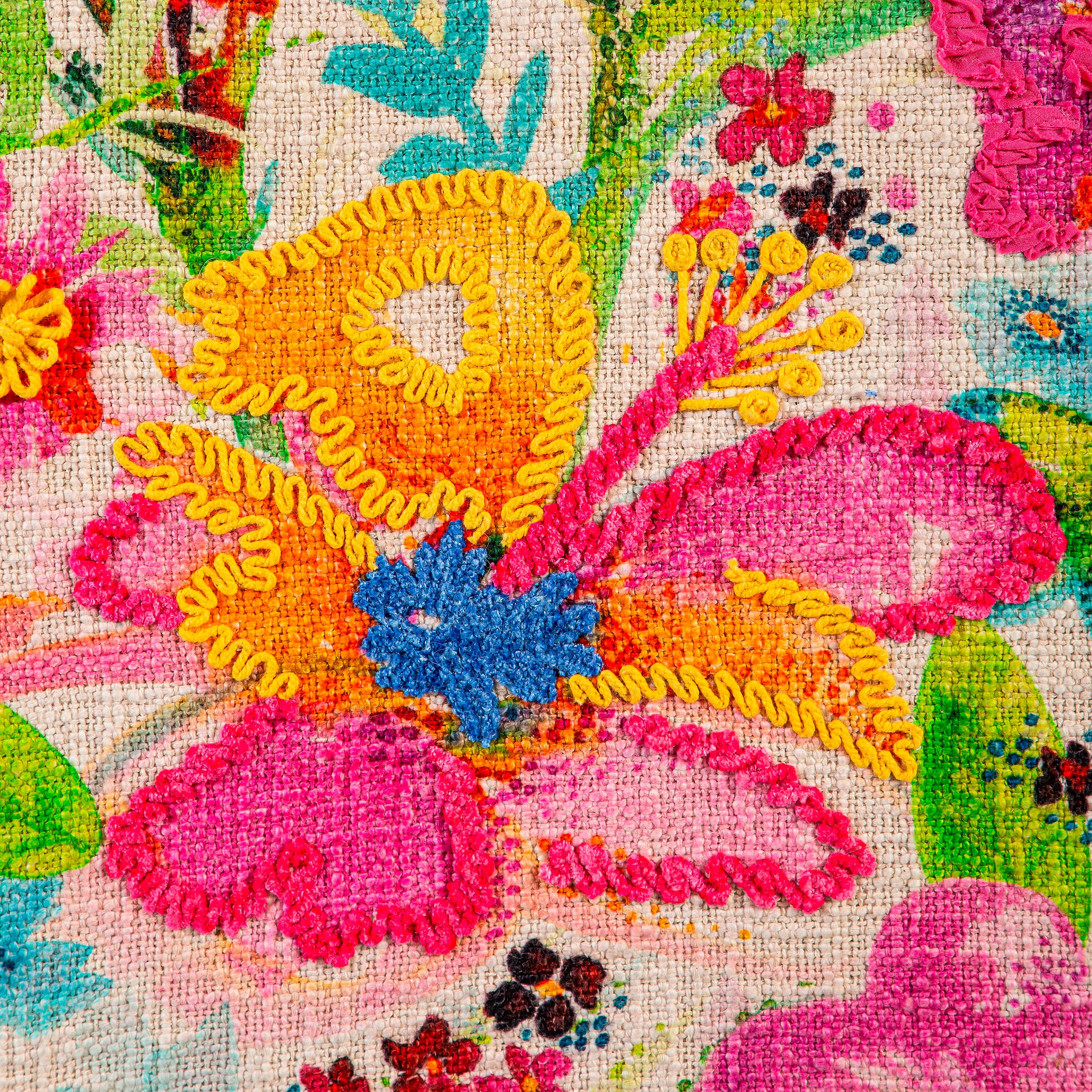 Embroidered Floral & Butterfly Wall Art - Image 2