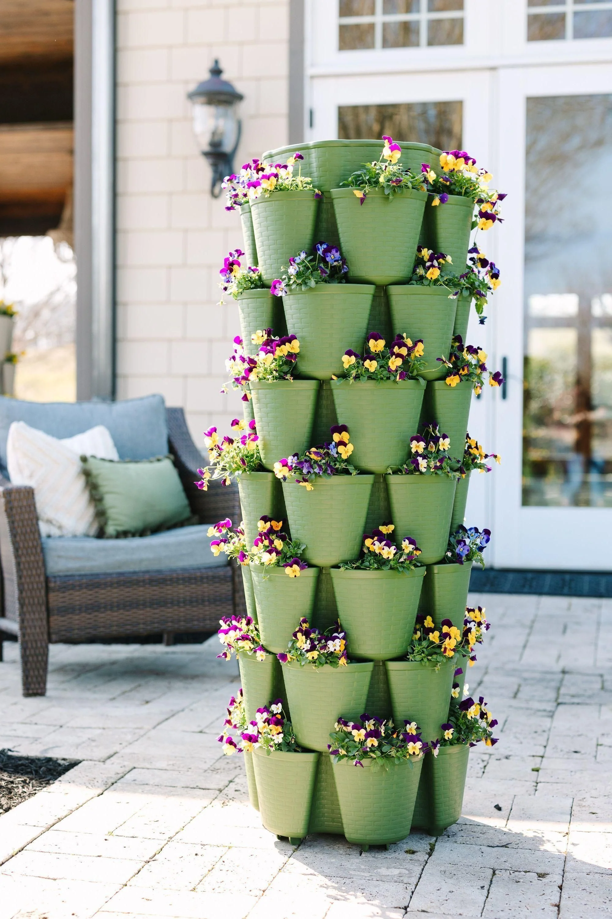 7 Tier GreenStalk Garden Leaf Vertical Planter - Basket Weave Texture - Image 3