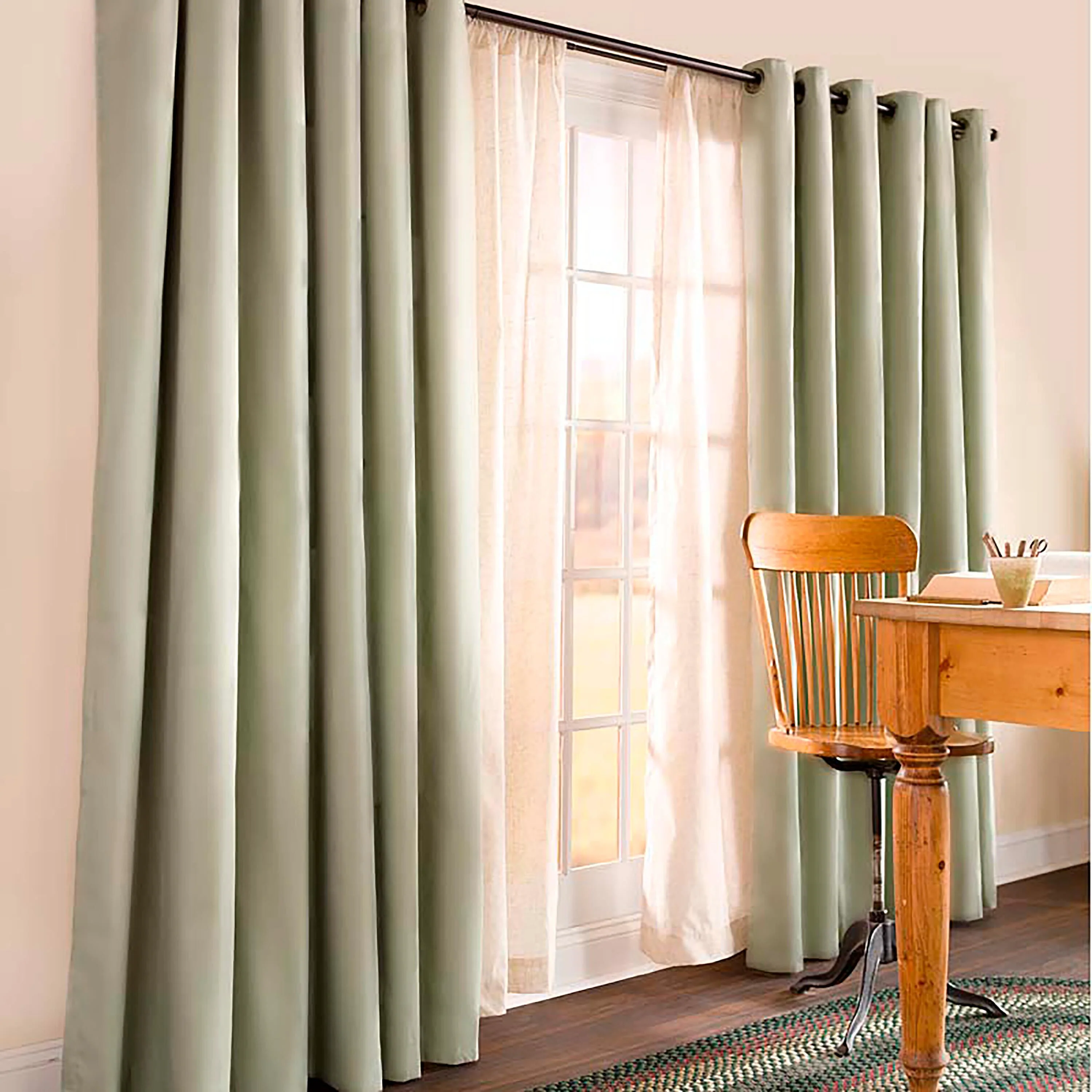 84"L Double-Width Thermalogic Energy Efficient Insulated Solid Grommet-Top Curtain Pair - Image 12