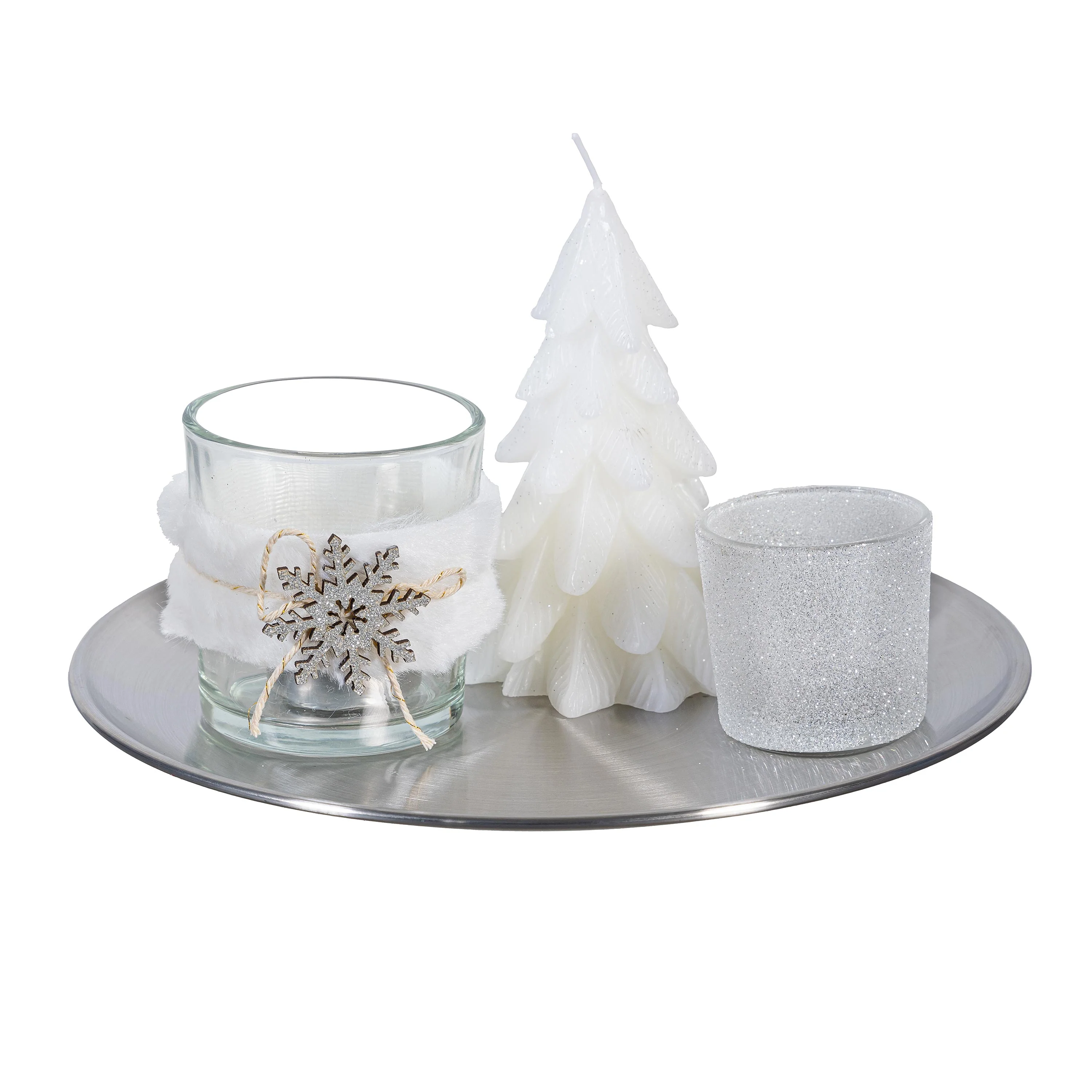 Season to Sparkle Candle, White Winter Candle and Accessories Table, Set - Image 2