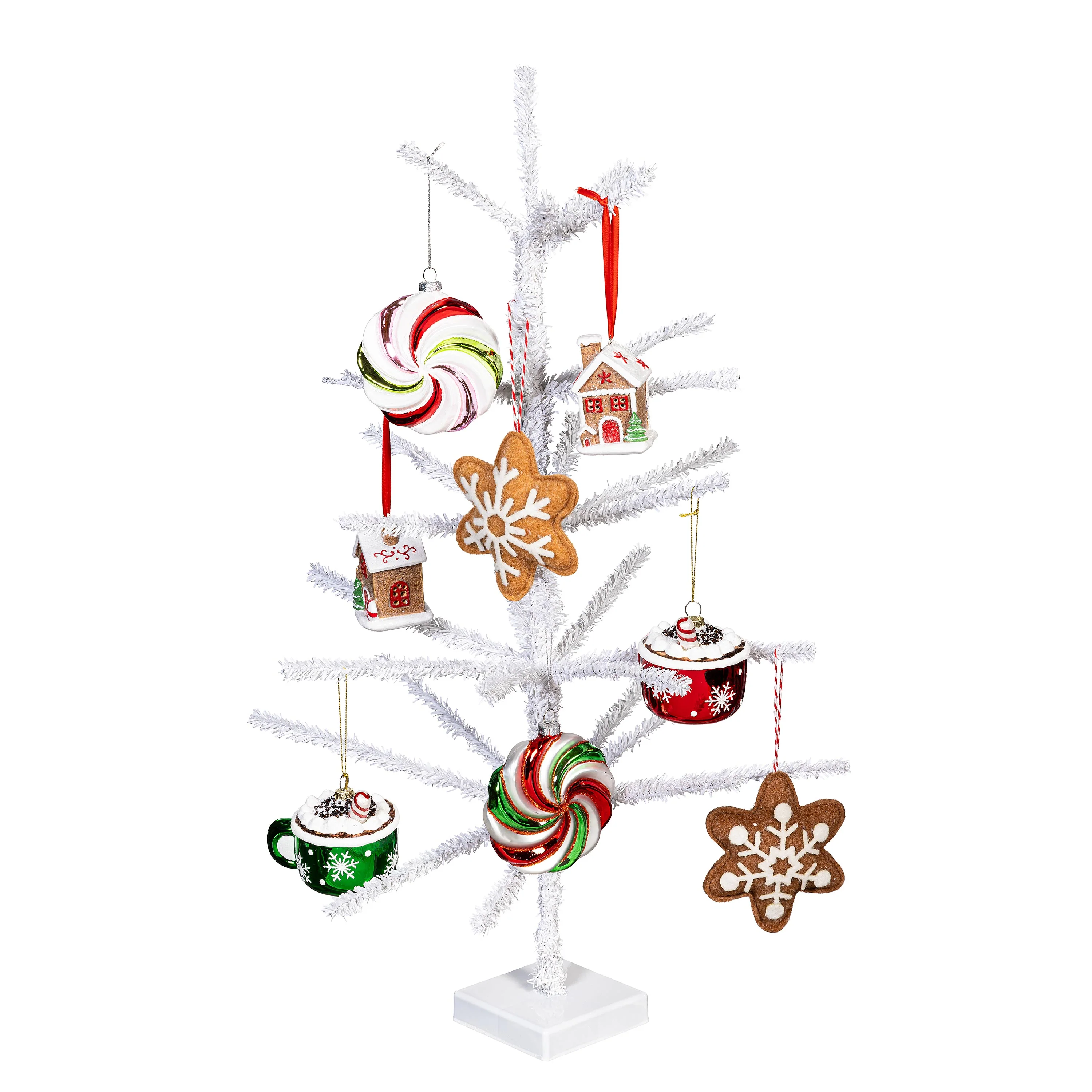 Home Display Christmas Tree White Ornament Tabletop Display, 28"H - Image 2