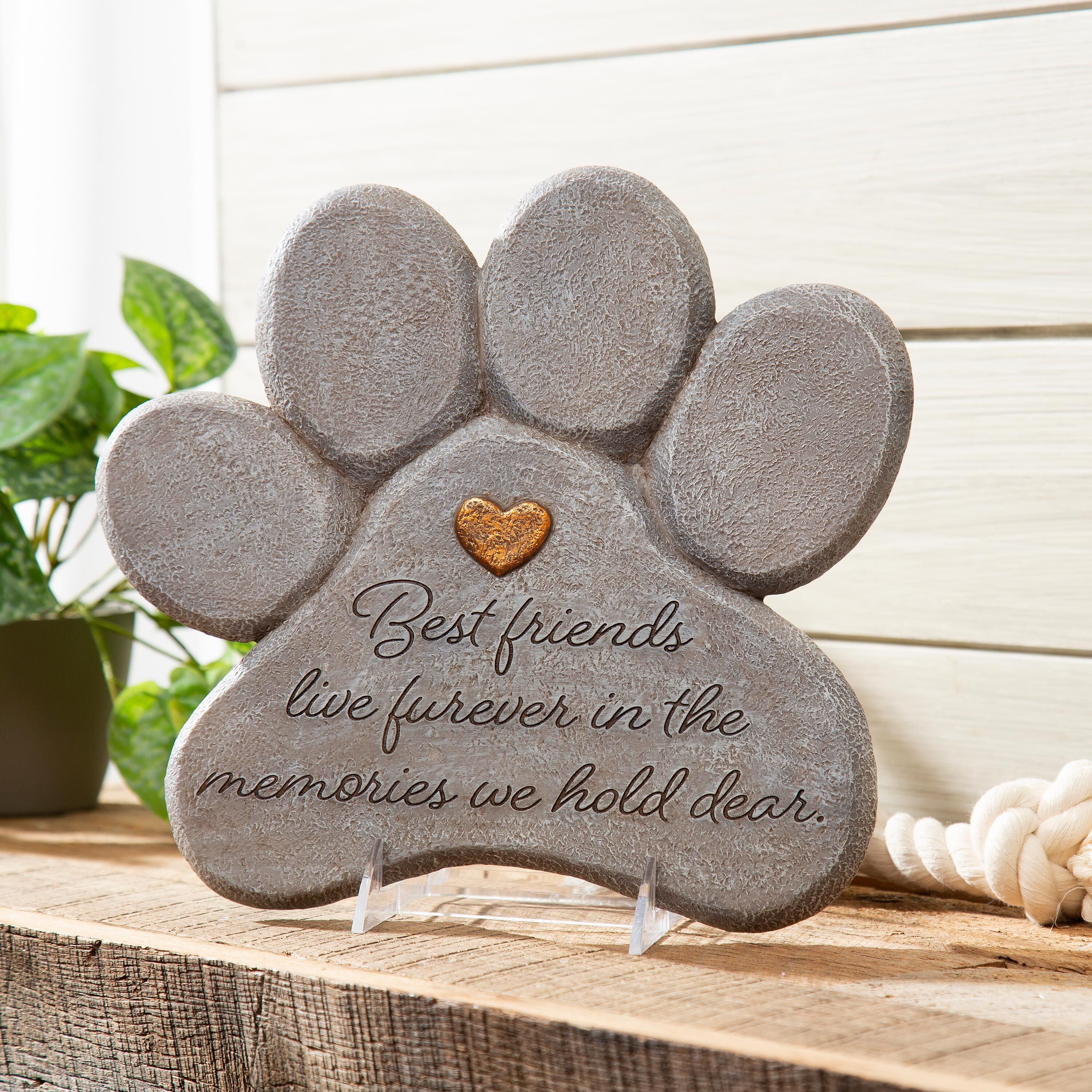 Pet Memorial Garden Stone, Best Friends Live Forever, 11" - Image 3