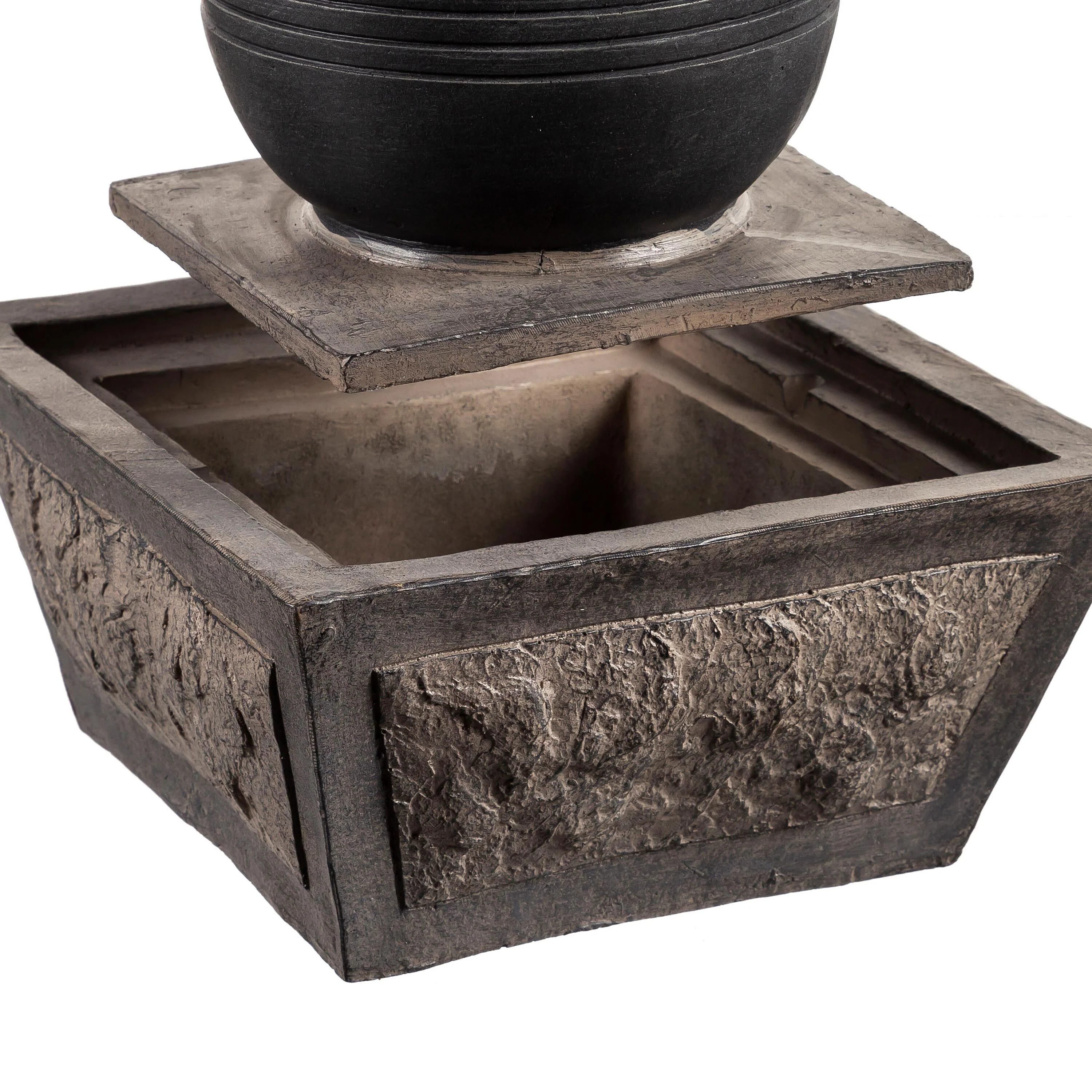 Ridged Globe Fountain with Planter Shelf - Image 5