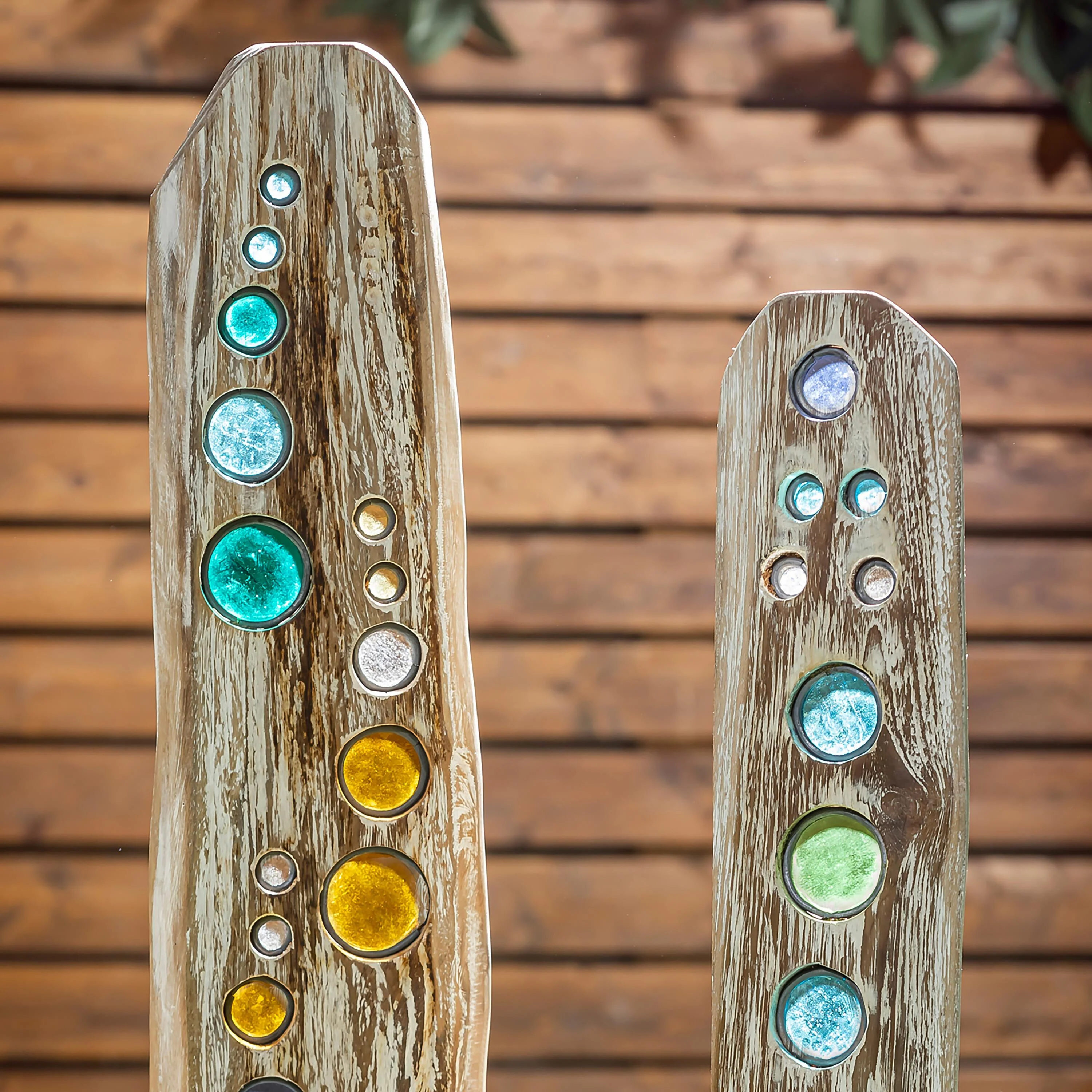 Natural Driftwood Colorful Glass Statuary - Image 3