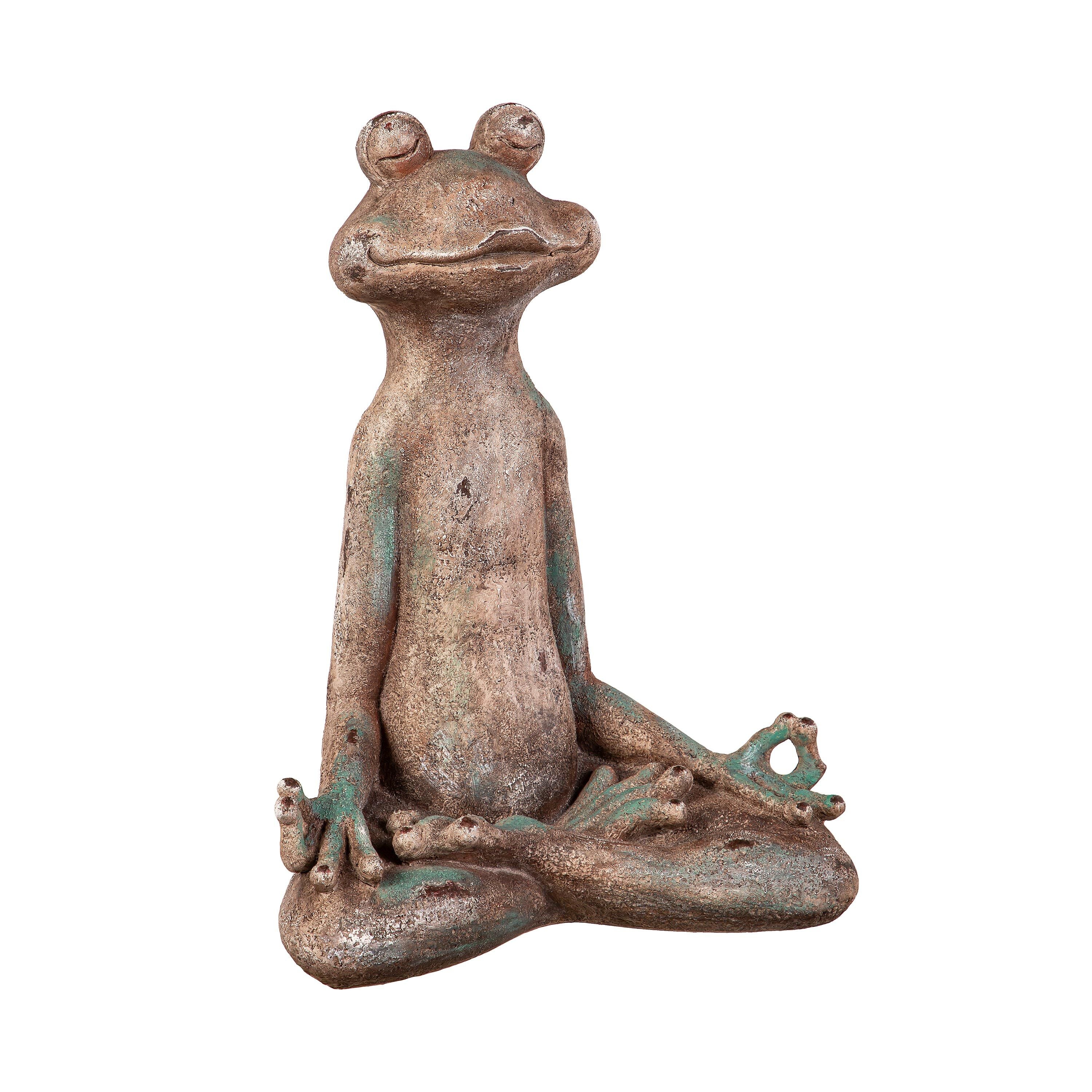 VivaStyle Garden Statue, Resin Yoga Frog Statue, 13"H - Image 2